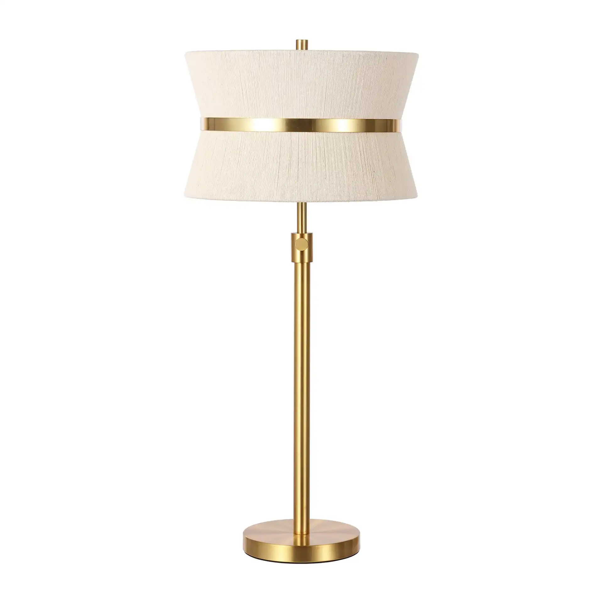 Mika Table Lamp in Bleached Natural / Brass, detail view