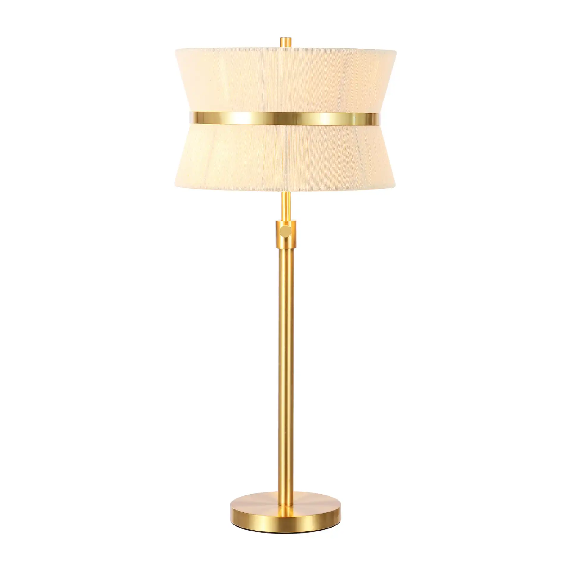 Mika Table Lamp in Bleached Natural / Brass