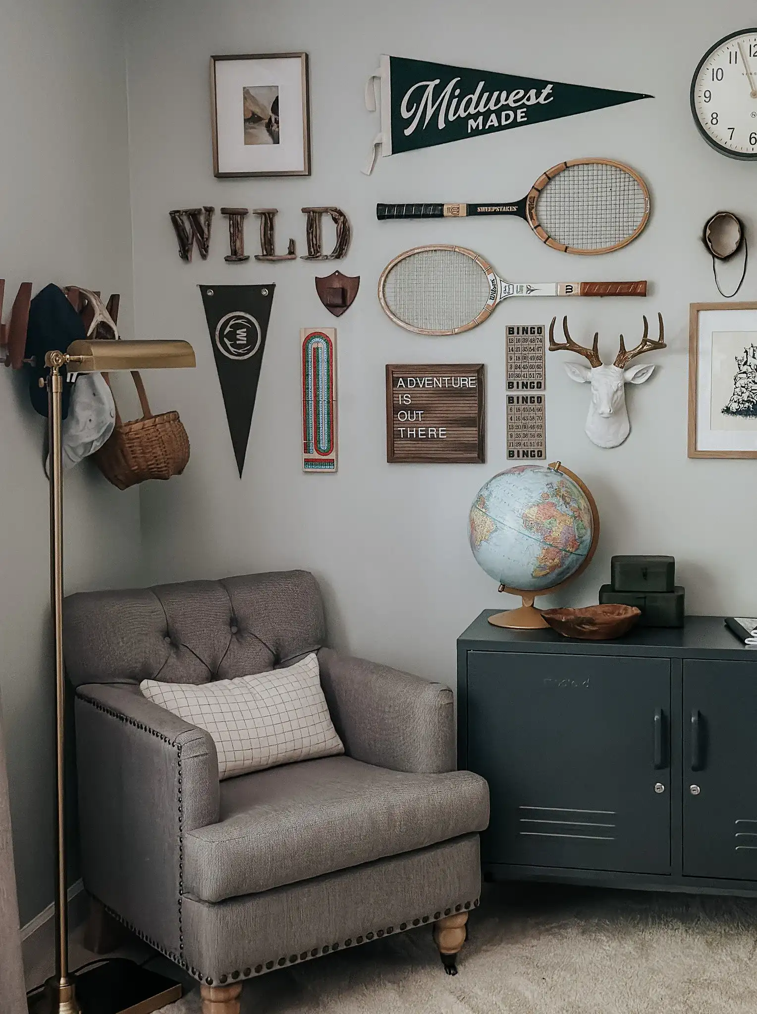 Muse Table Lamp in Black in a styled room