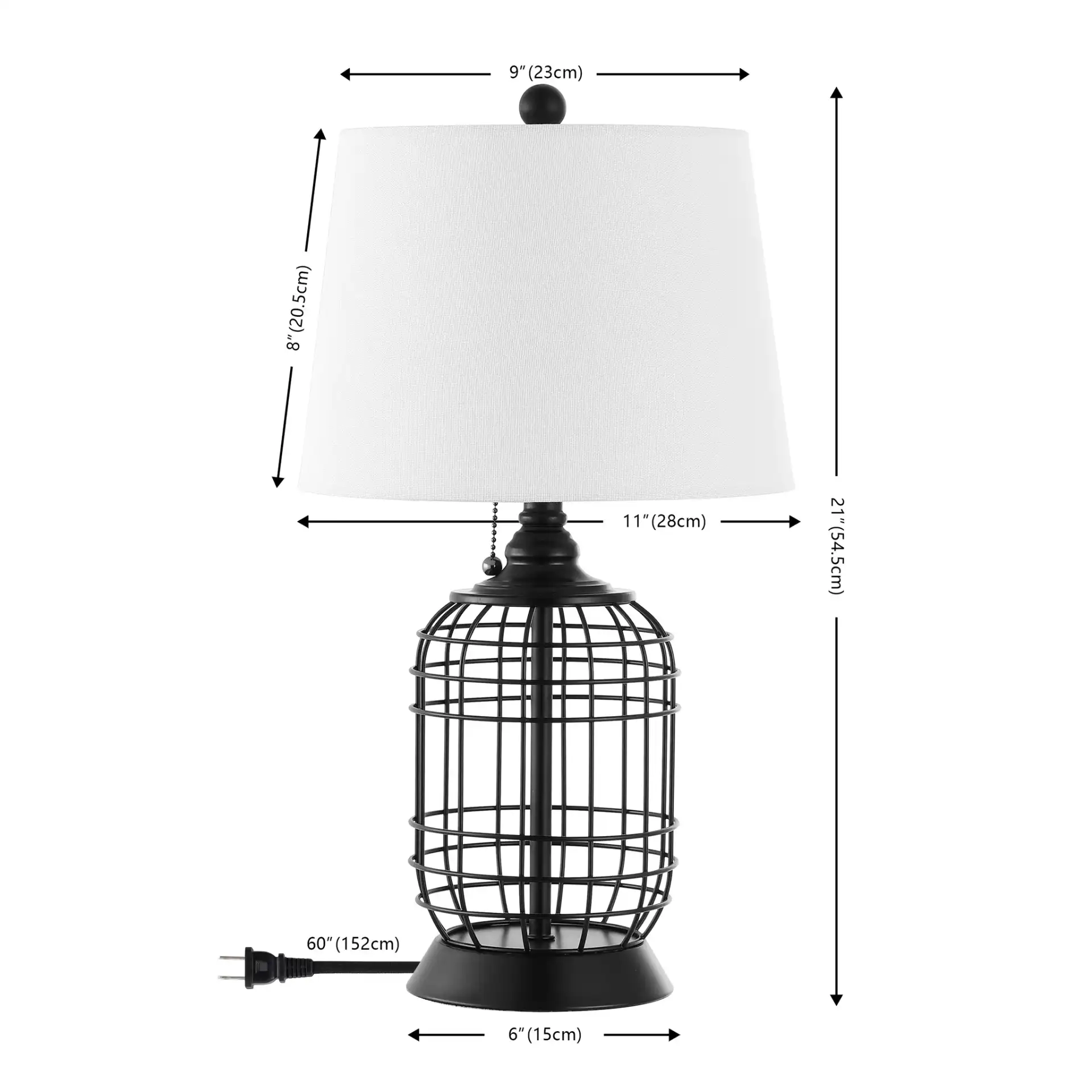Pryce Table Lamp in Black, detail view