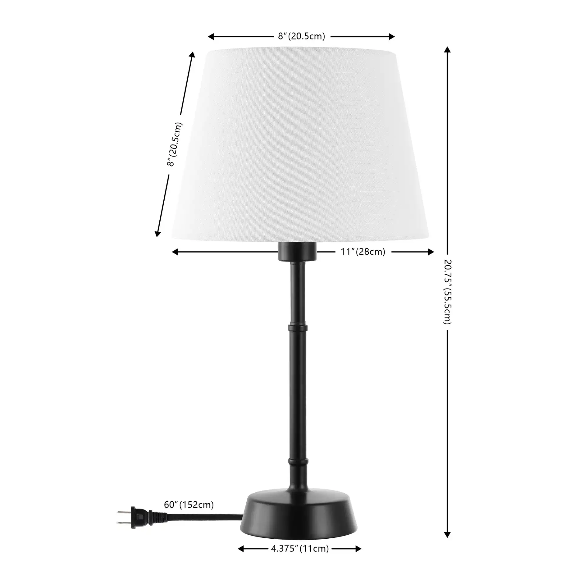 Nysa Table Lamp in Black, detail view