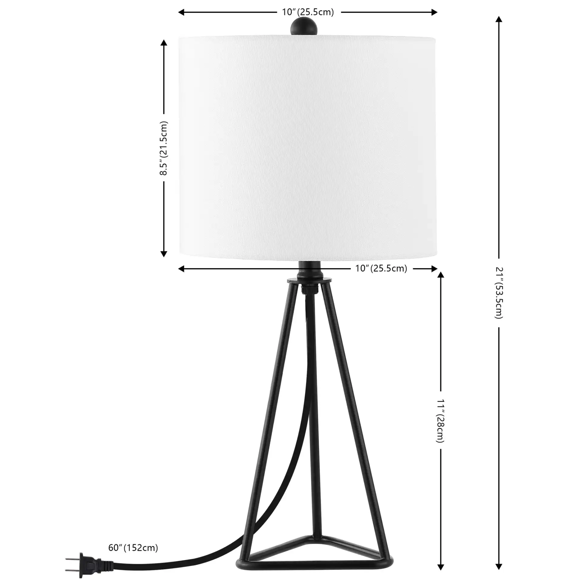 Vernelle Table Lamp in Black, detail view