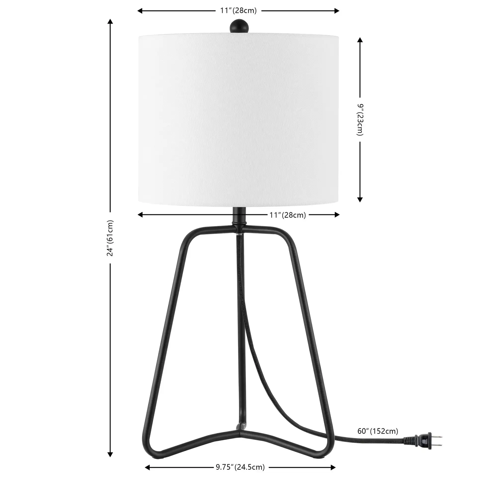 Weyn Table Lamp in Black, detail view