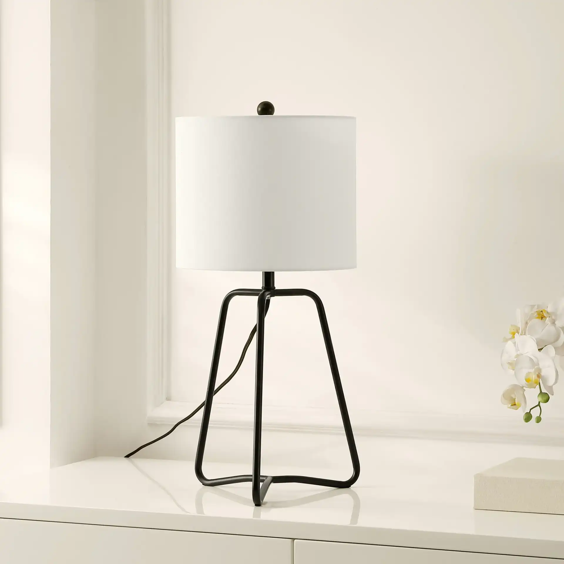 Weyn Table Lamp in Black in a styled room