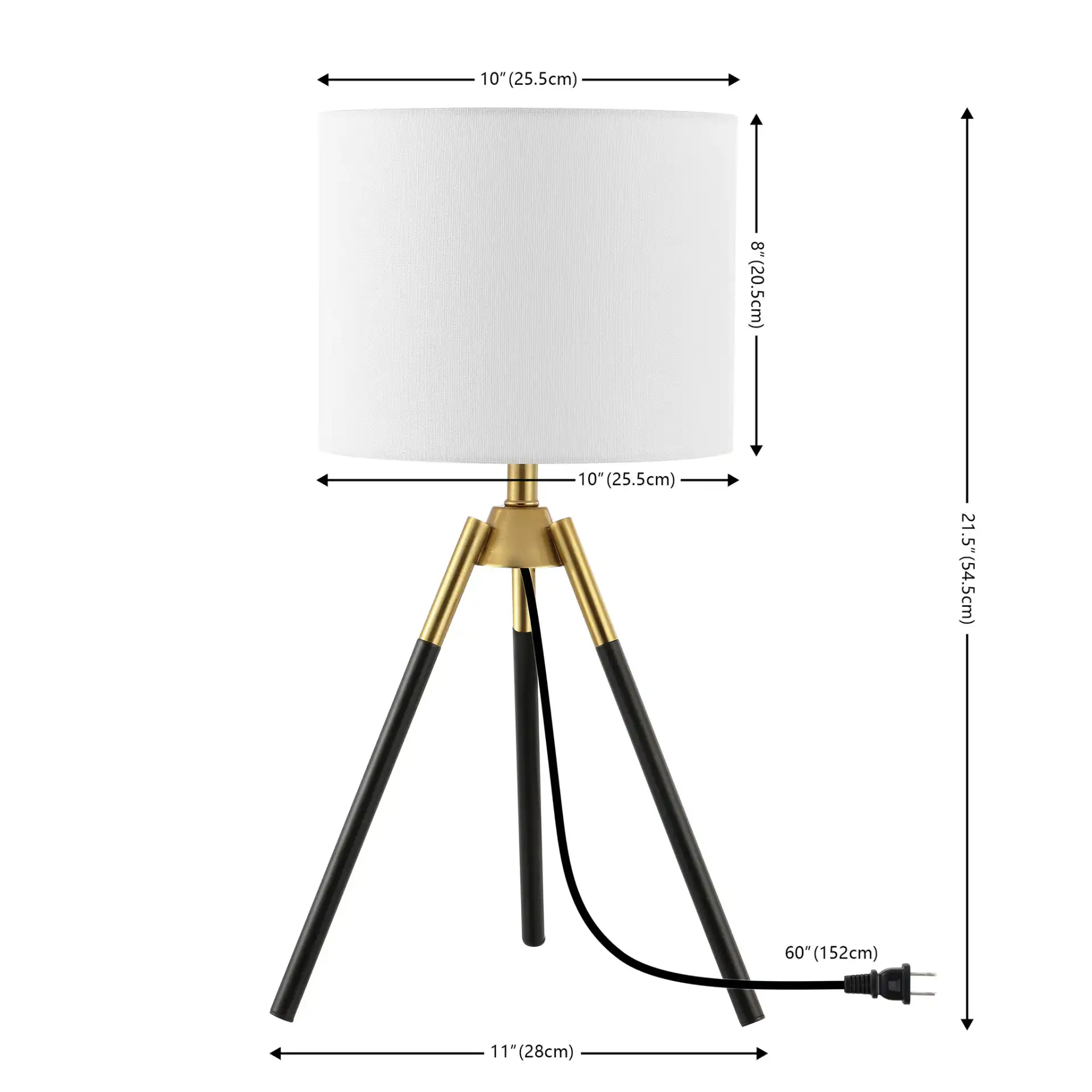 Jupiter Table Lamp in Black / Brass, detail view