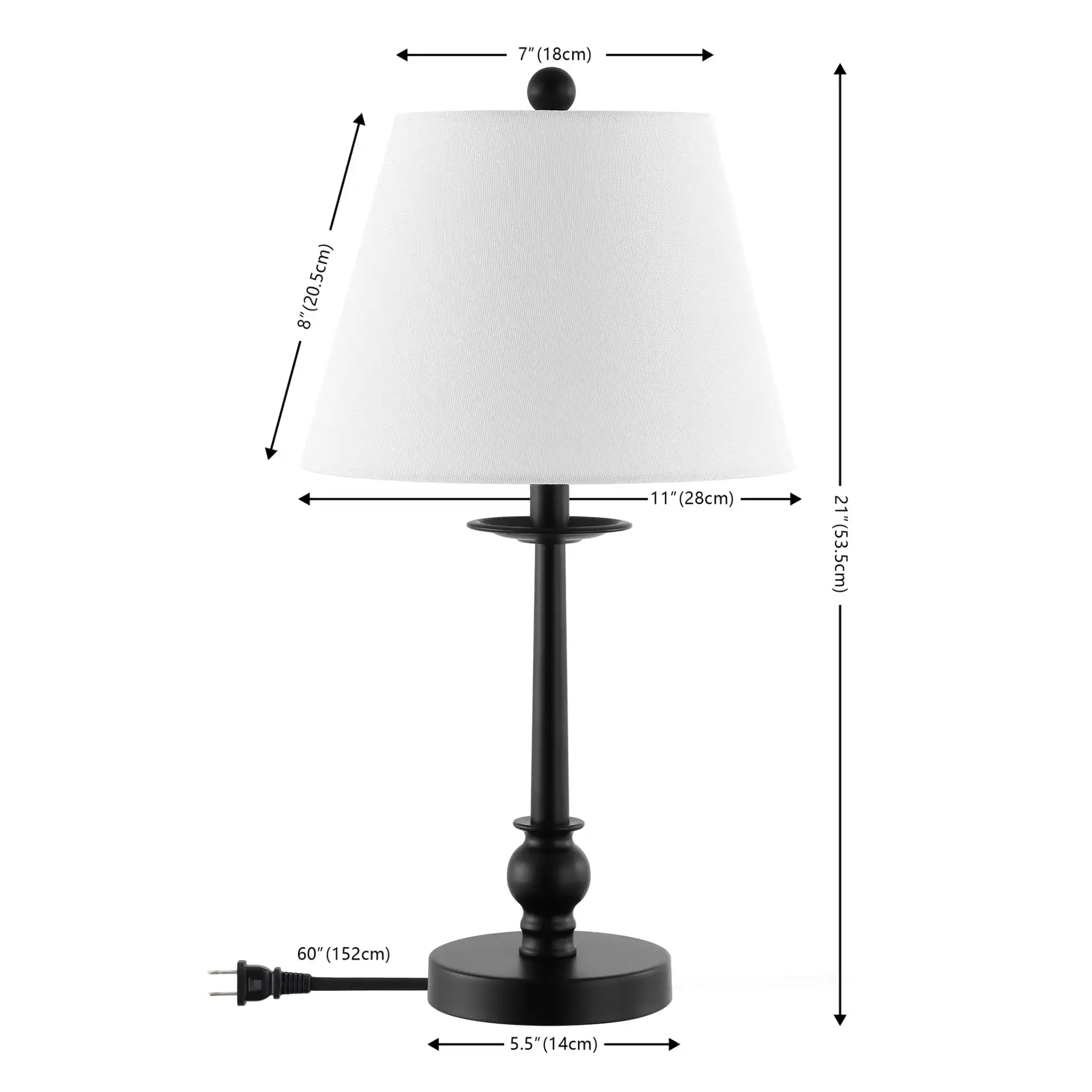 Clysa Table Lamp in Black, detail view