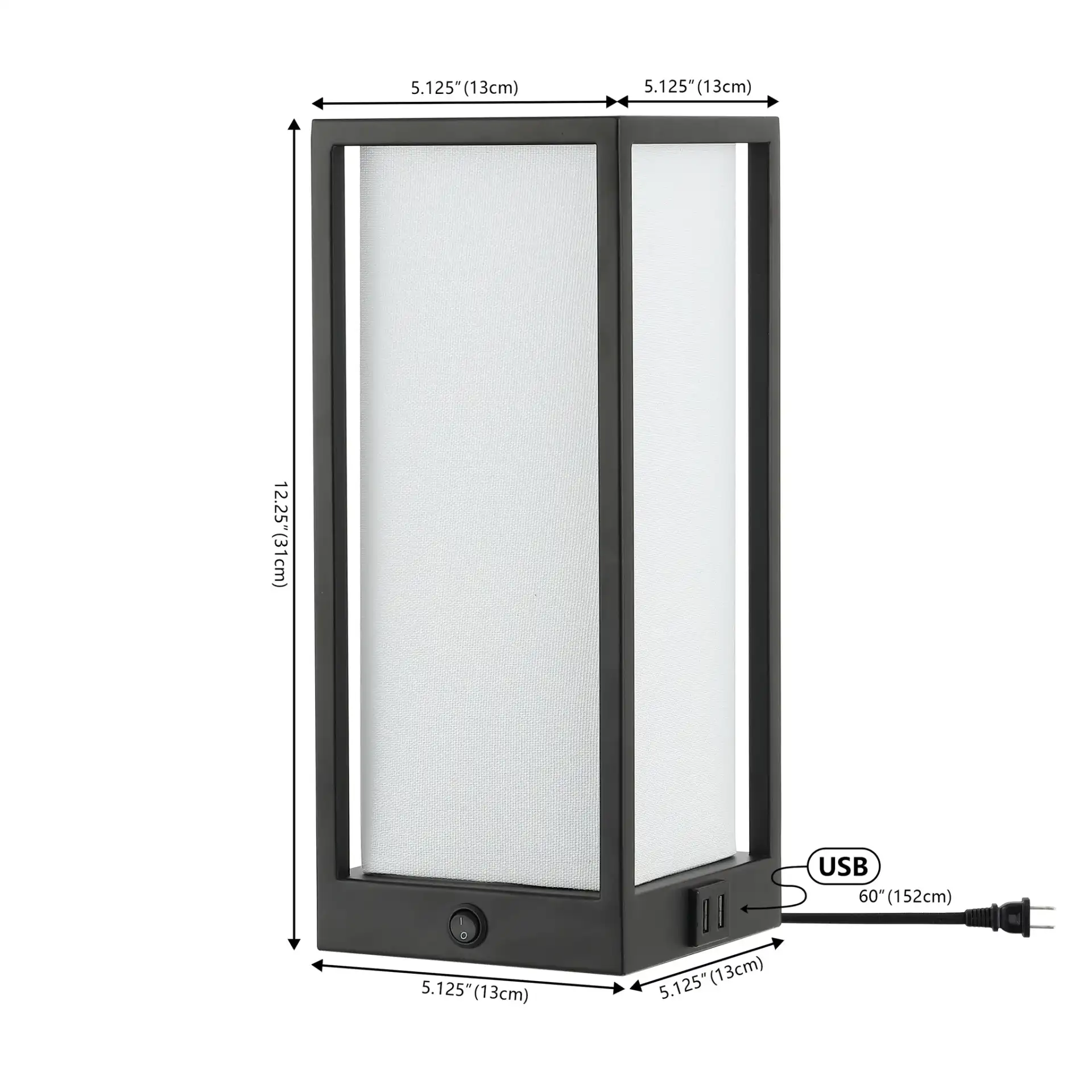 Adel Table Lamp With Usb in Black, detail view