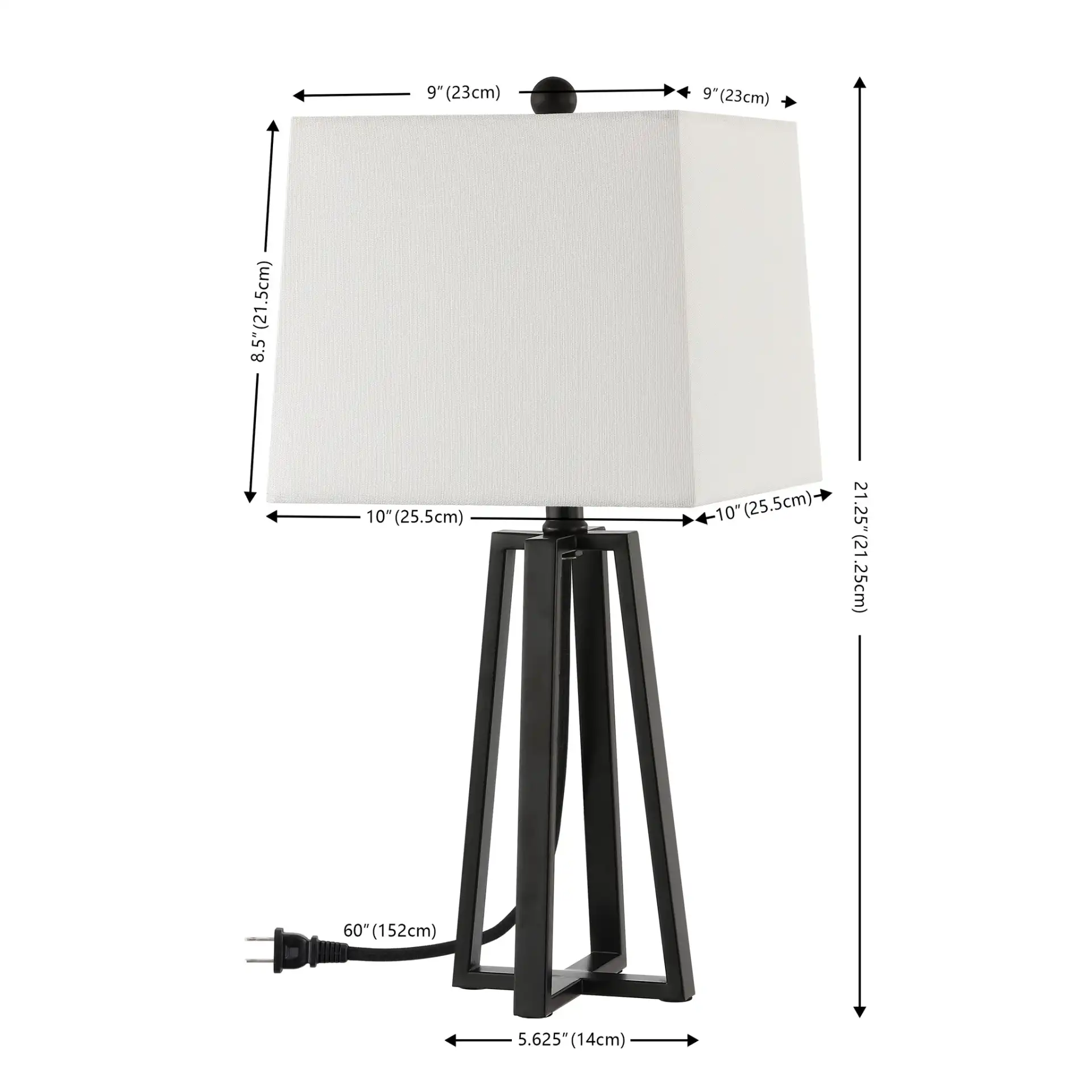 Acosta Table Lamp in Black, detail view