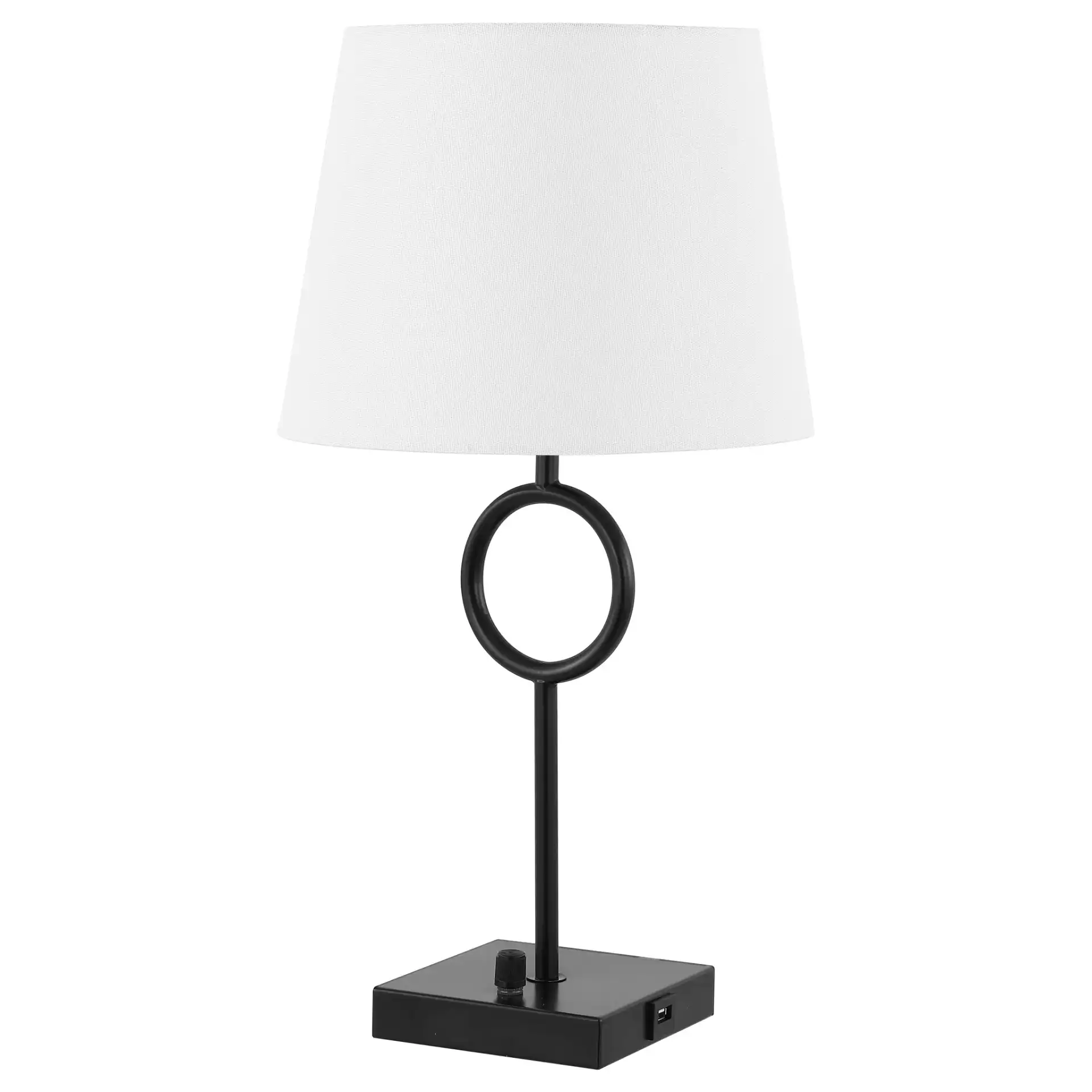 Vynn Table Lamp With Usb in Black, detail view