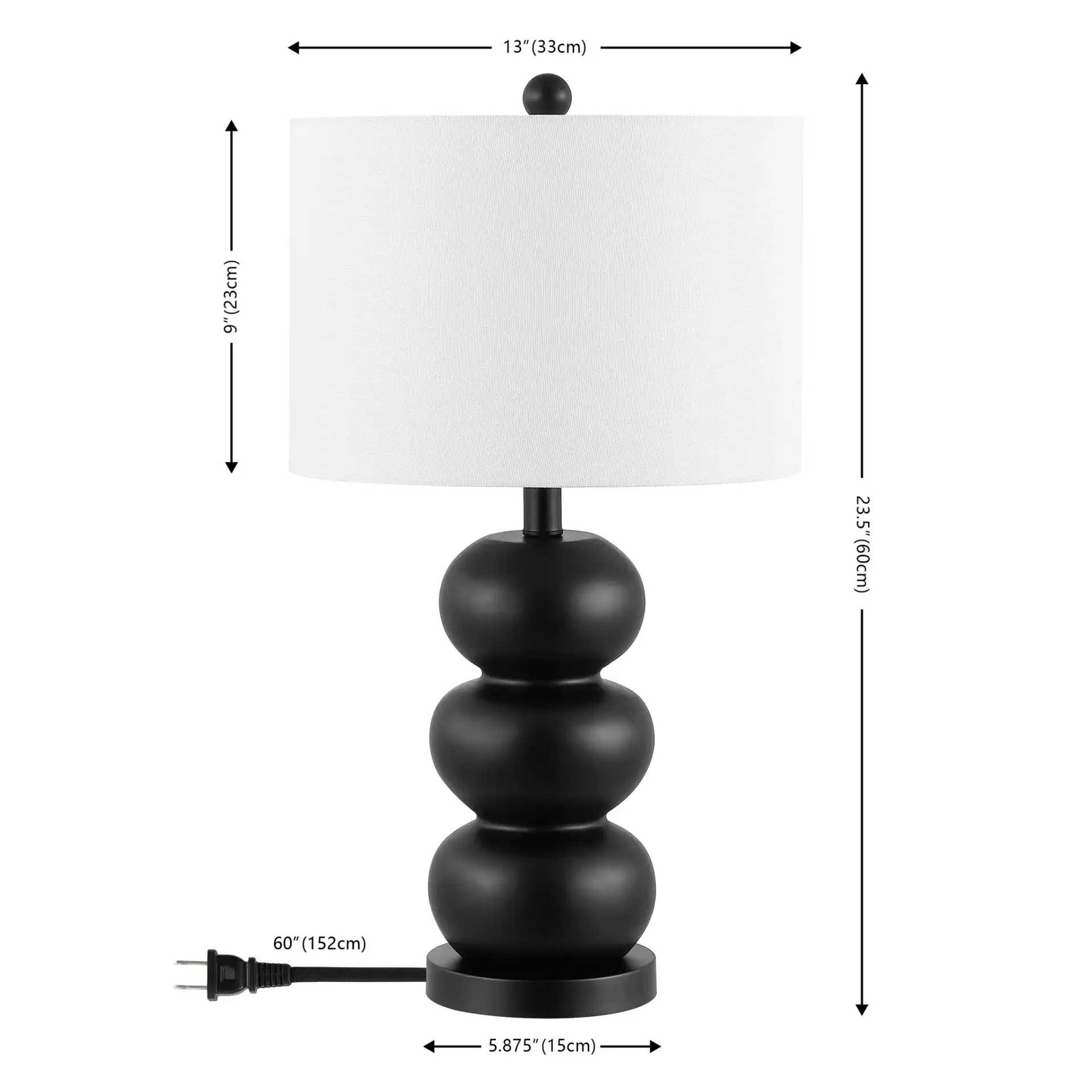Ioanna Table Lamp in Black, detail view