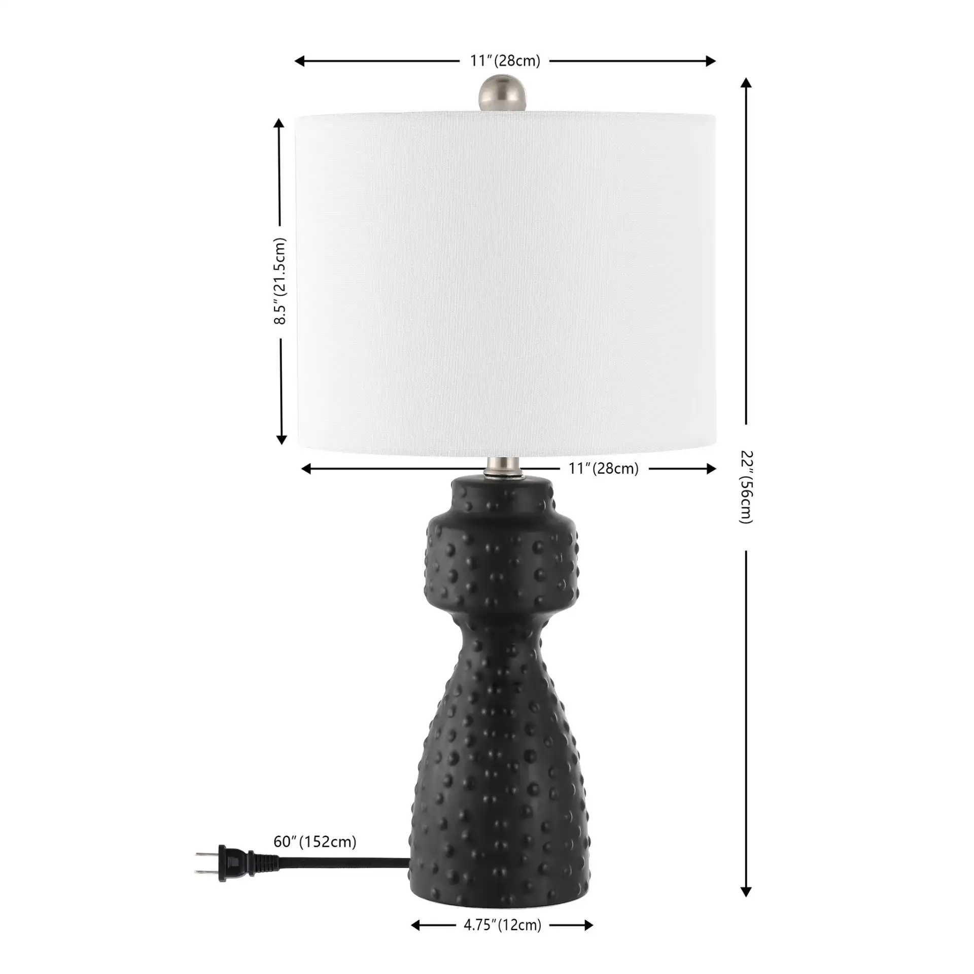 Theory Table Lamp in Black, detail view