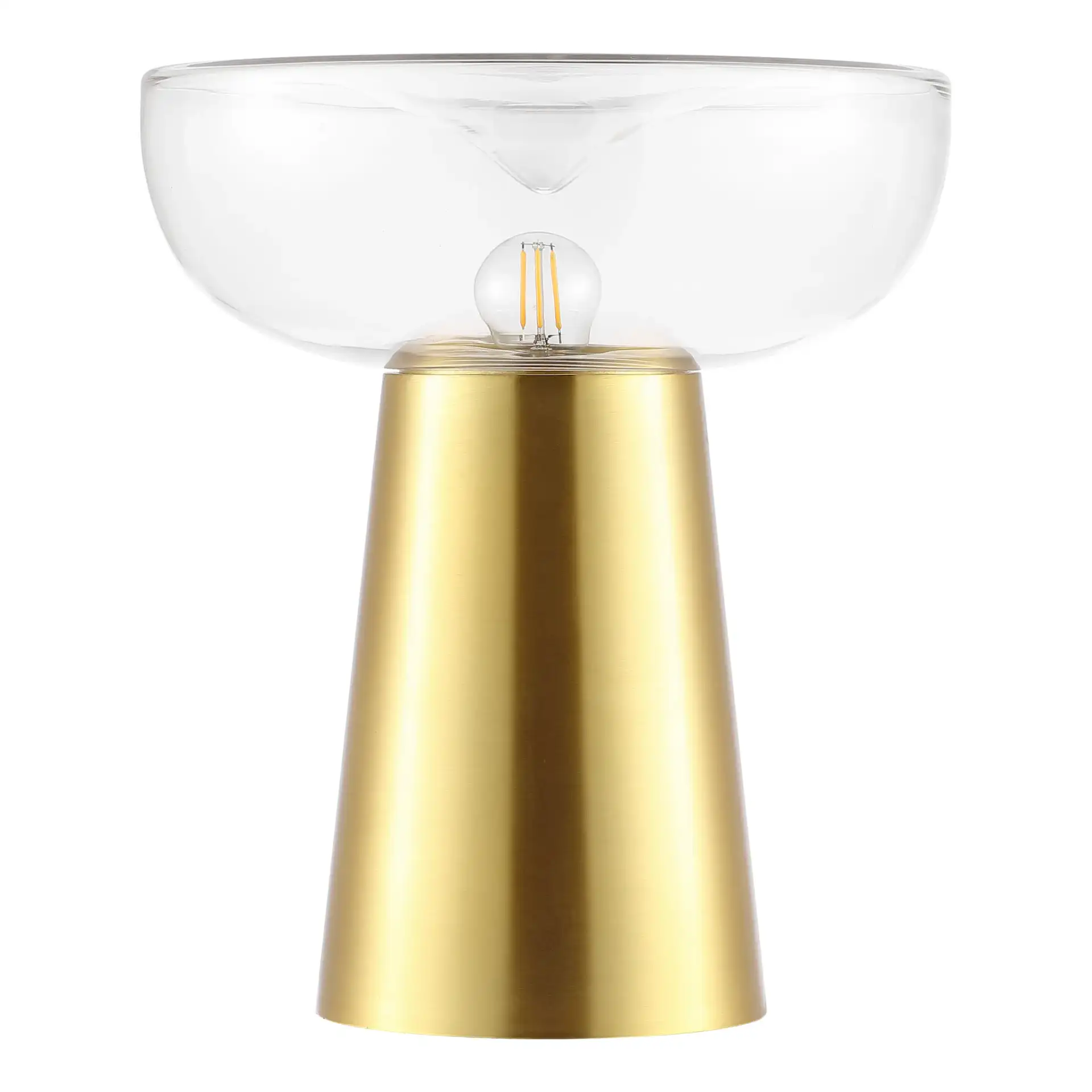Vassar Table Lamp in Brass / Clear, detail view