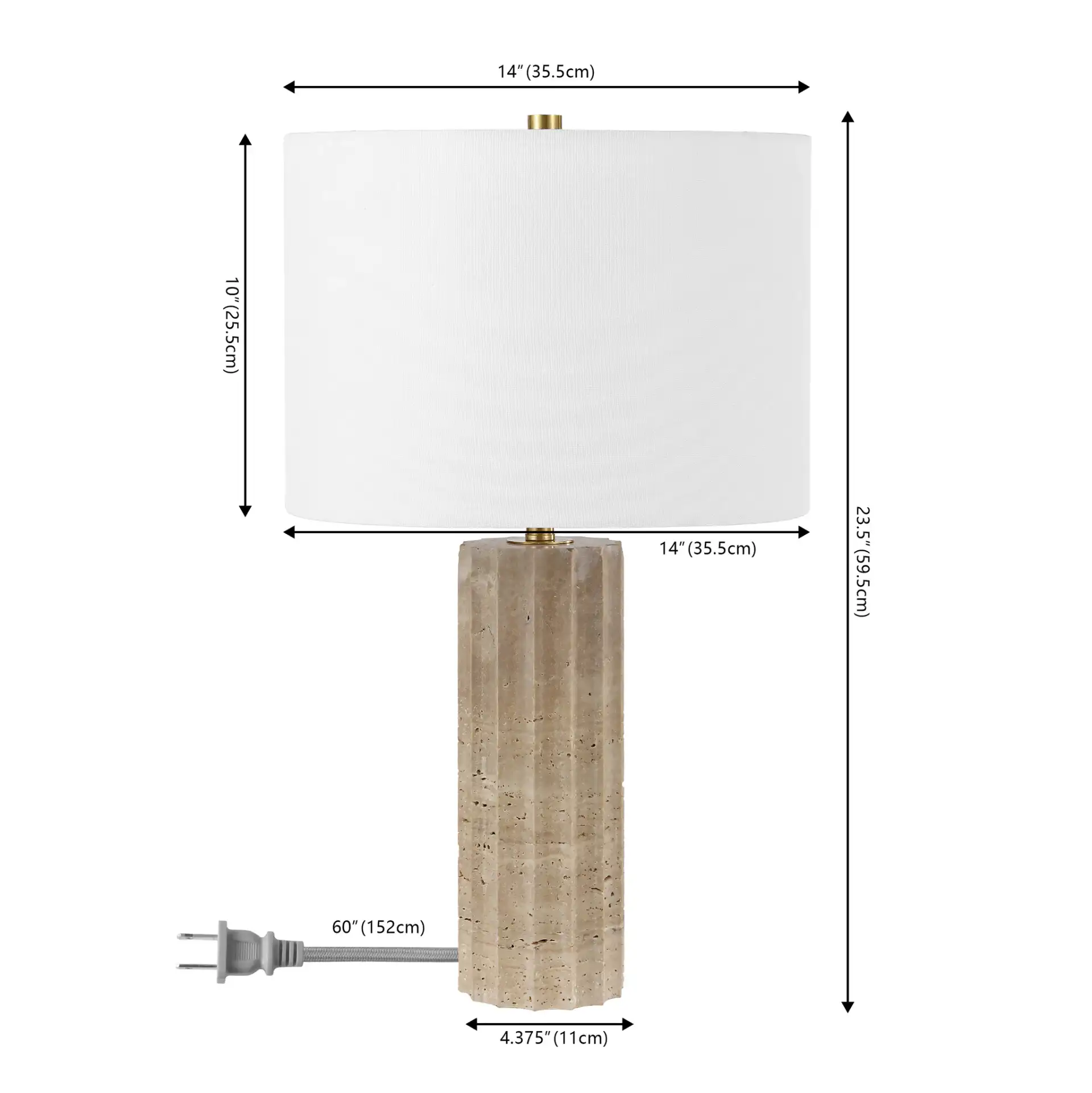 Remi Table Lamp in Beige, detail view