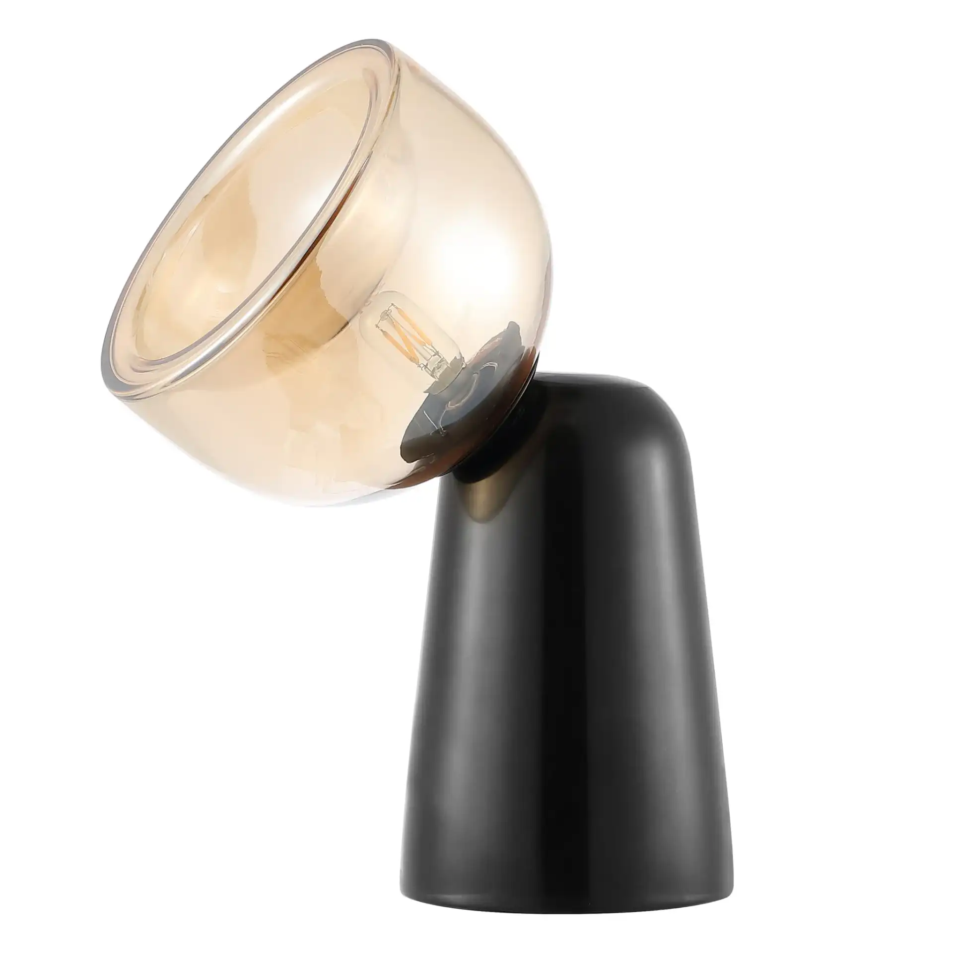 Omara Table Lamp in Amber / Black Marble, detail view