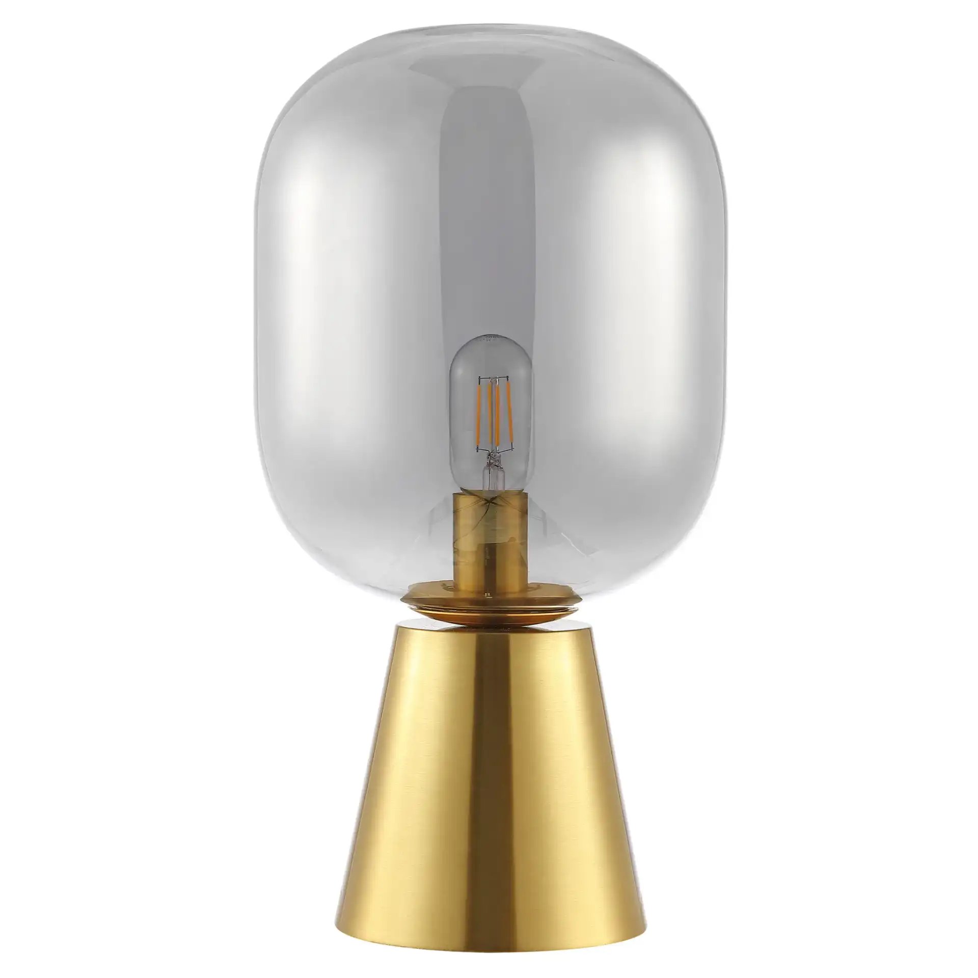Rain Table Lamp in Smoke Gray / Brass, detail view