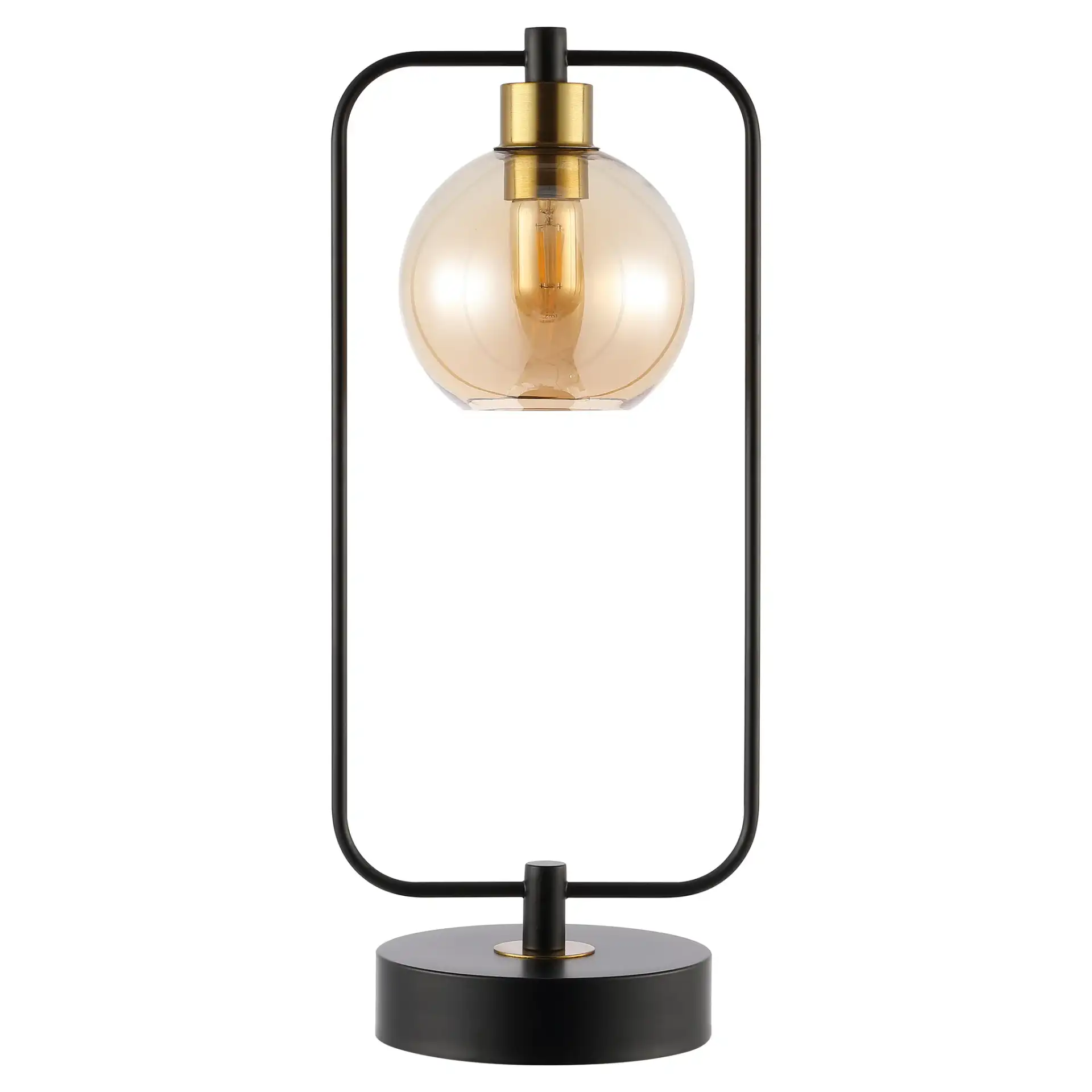 Jayson Table Lamp in Black / Amber, detail view