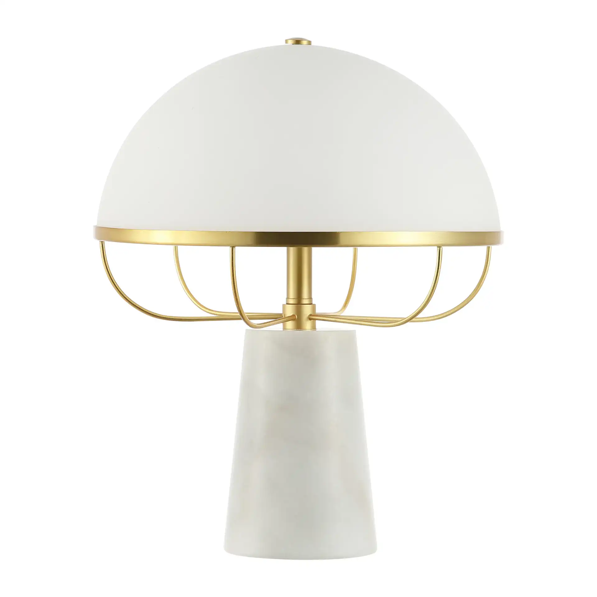 Fraser Table Lamp in White / Brass, detail view