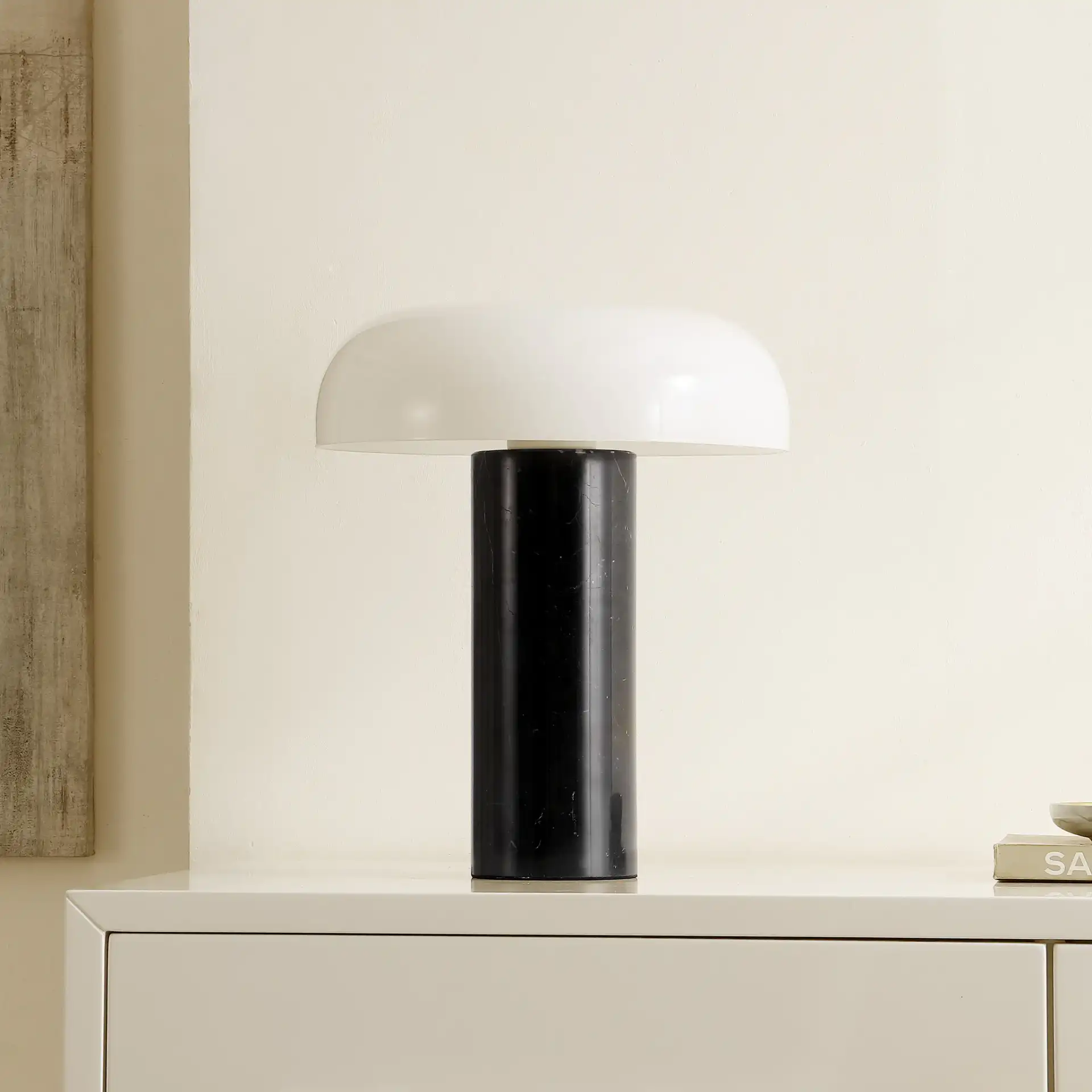 Reiss Table Lamp in Black in a styled room
