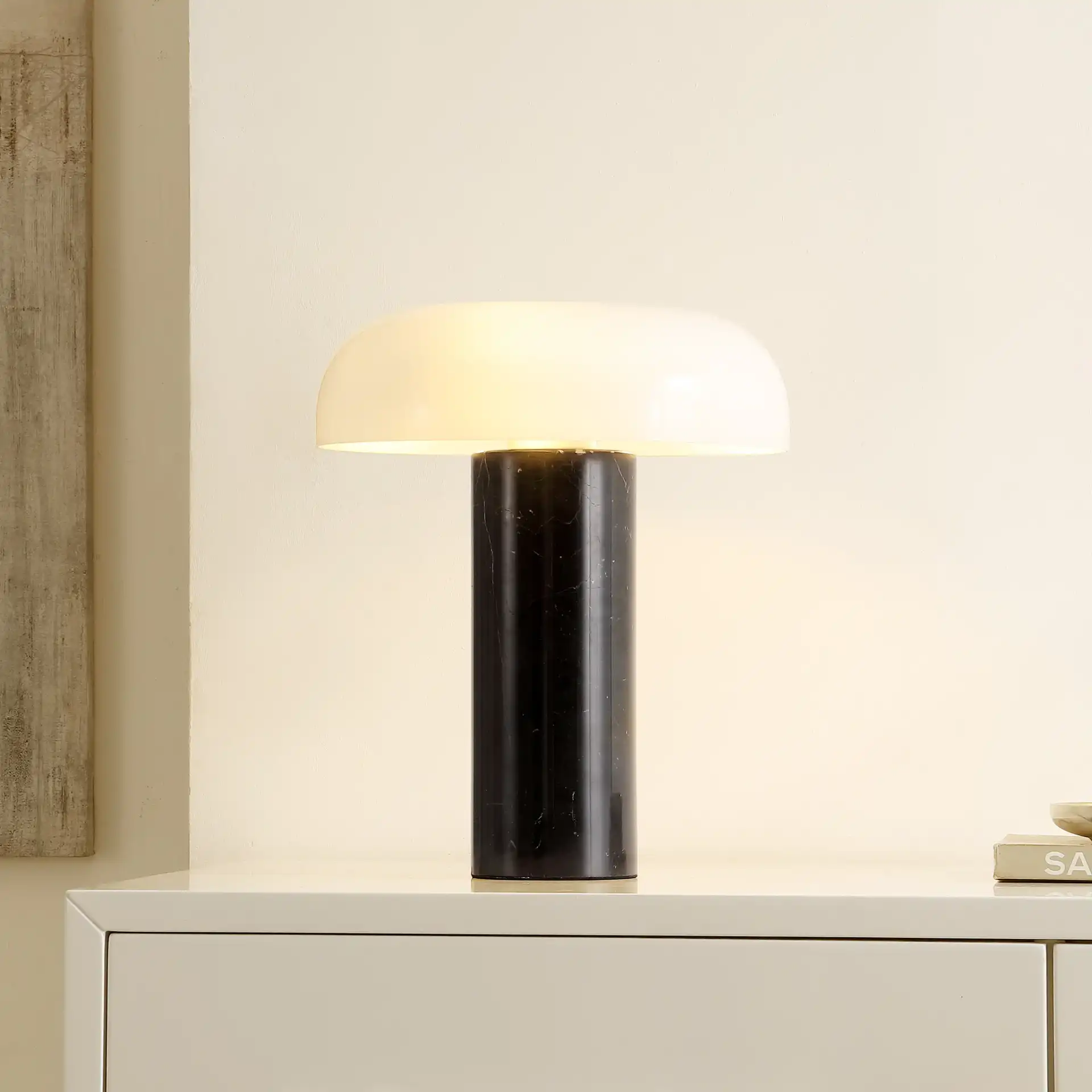 Reiss Table Lamp in Black in a styled room