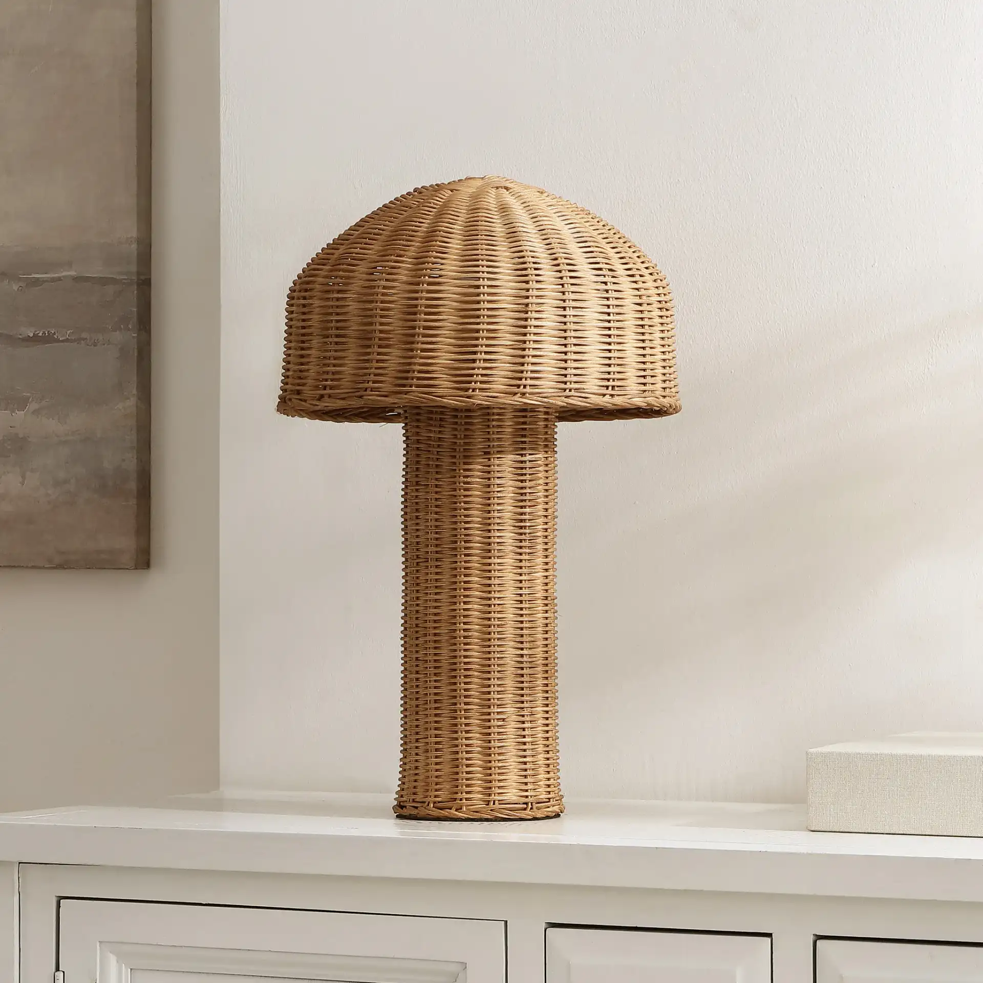 Mikayla Table Lamp in Natural in a styled room