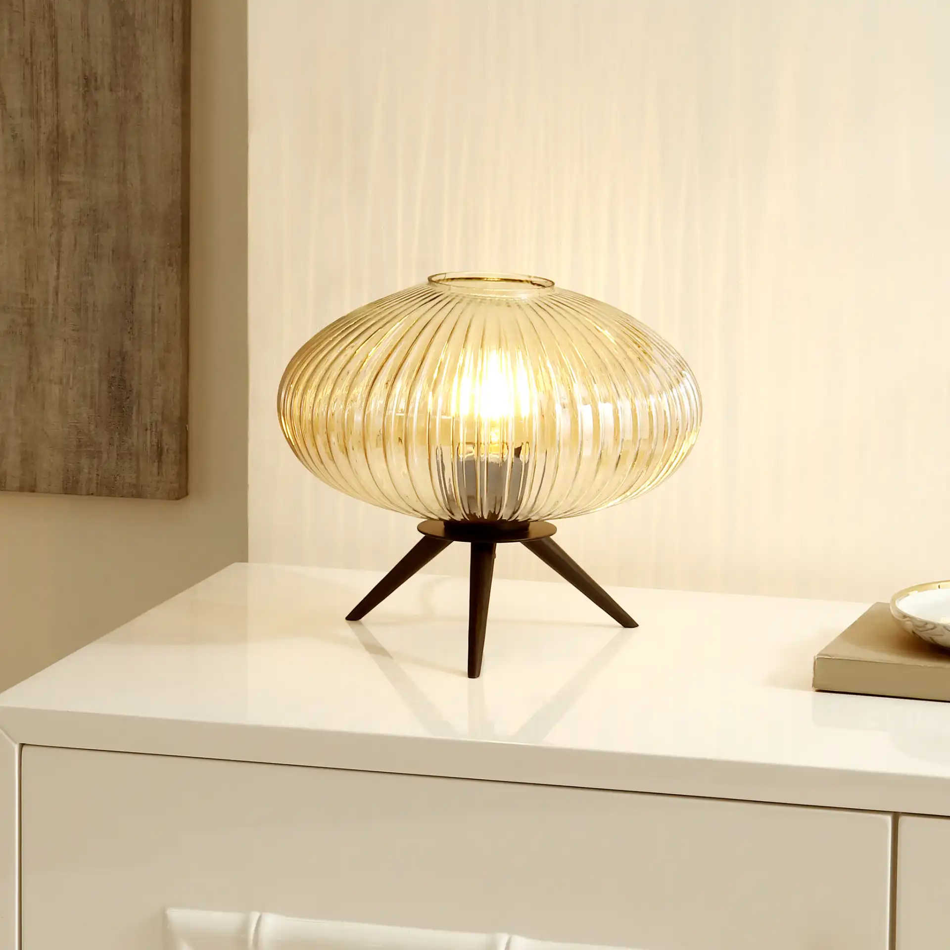 Coehlo Table Lamp in Amber / Black in a styled room