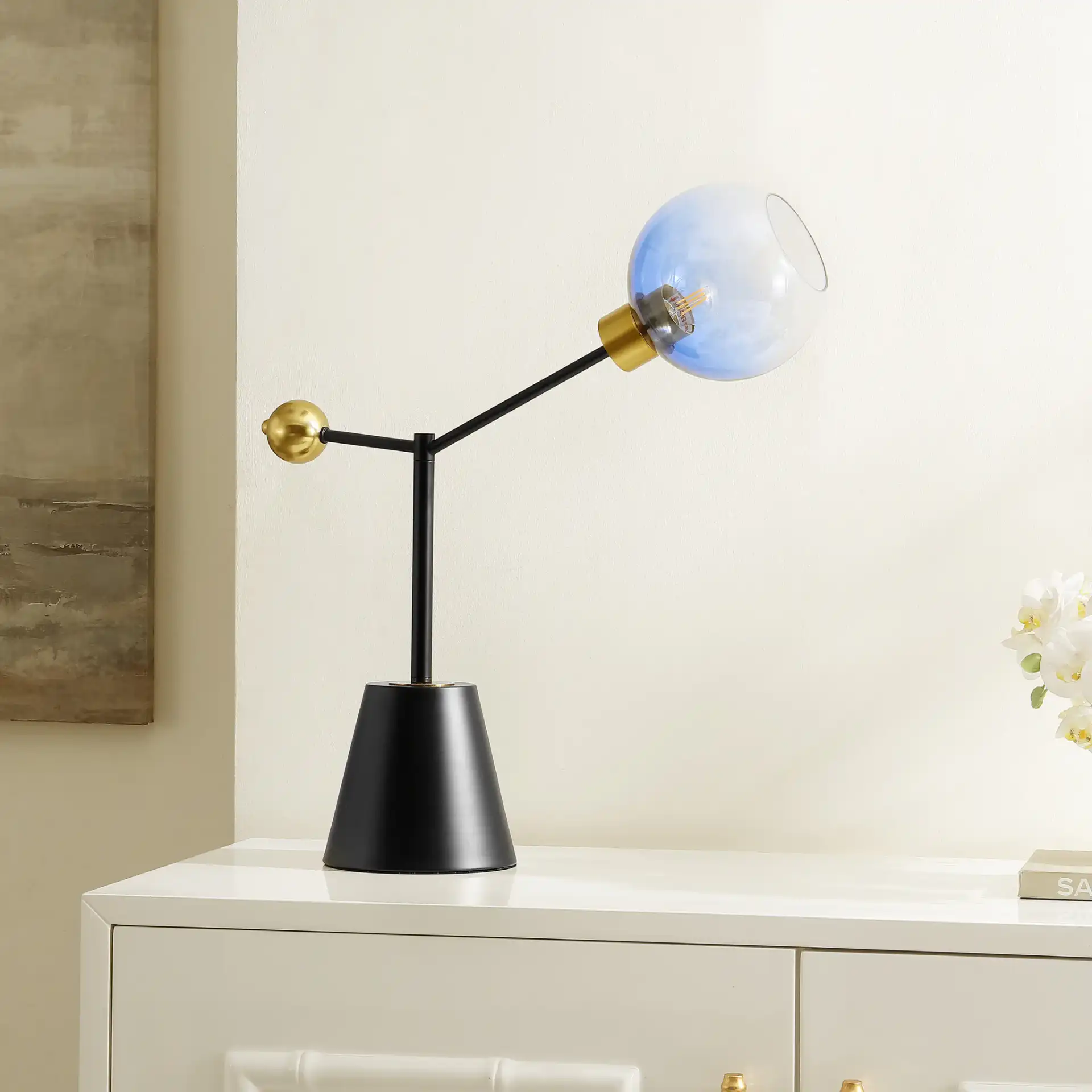 Libra Table Lamp in Multi in a styled room