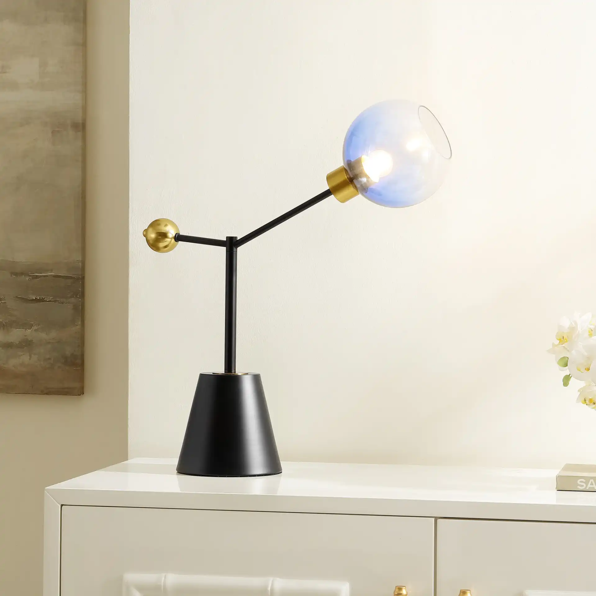 Libra Table Lamp in Multi in a styled room