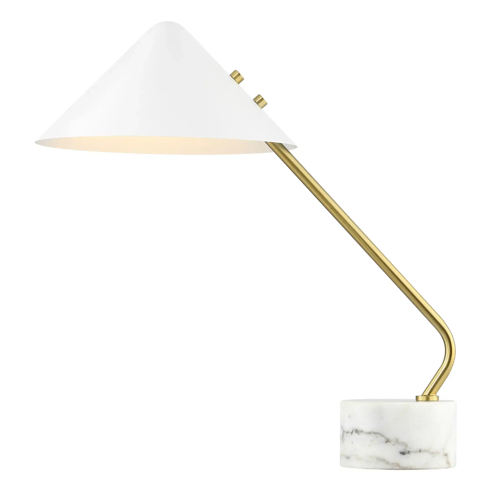 Shields Table Lamp in White / Brass