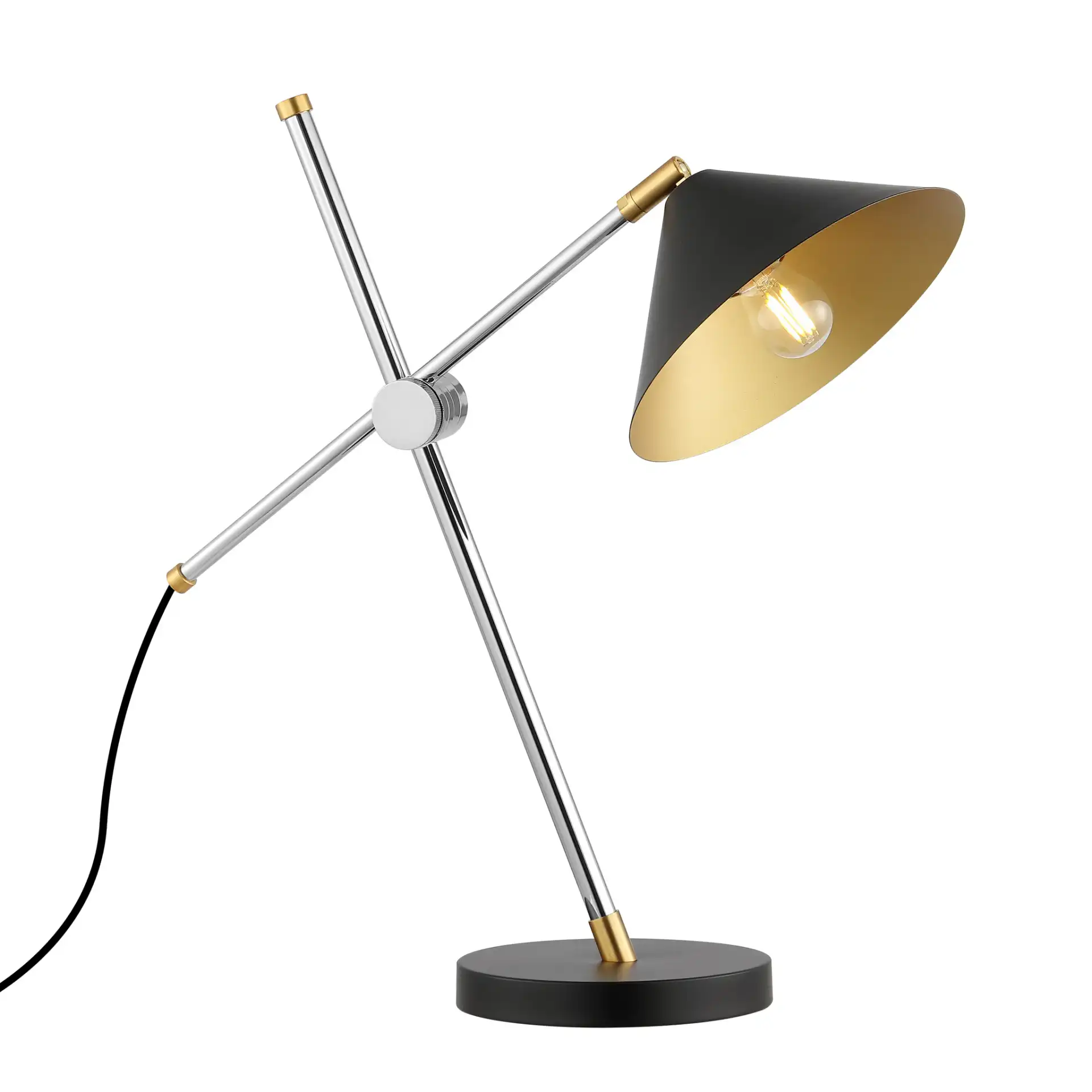 Duane Table Lamp in Chrome / Black