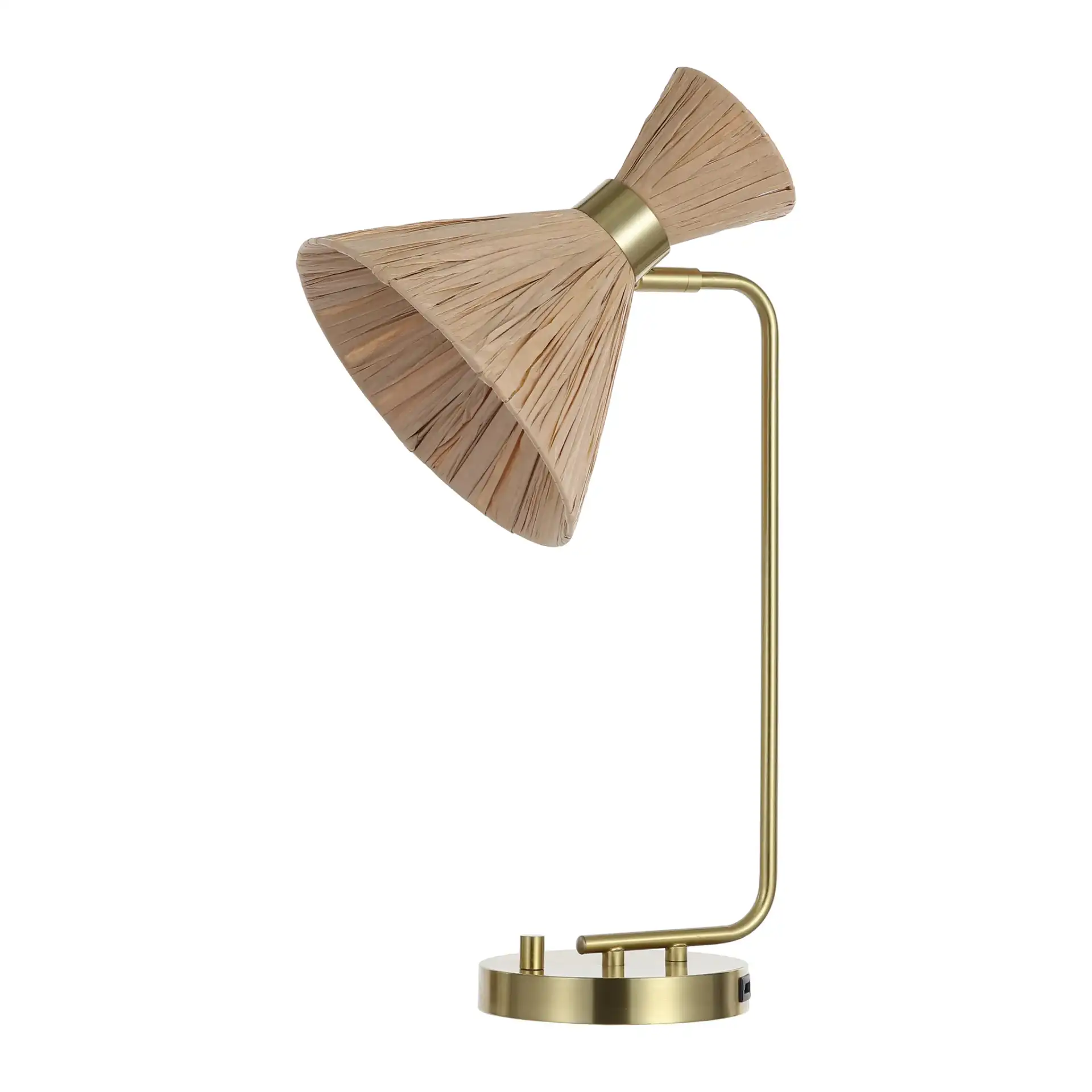 Sohma Table Lamp With Usb Port in Brass / Natural, detail view