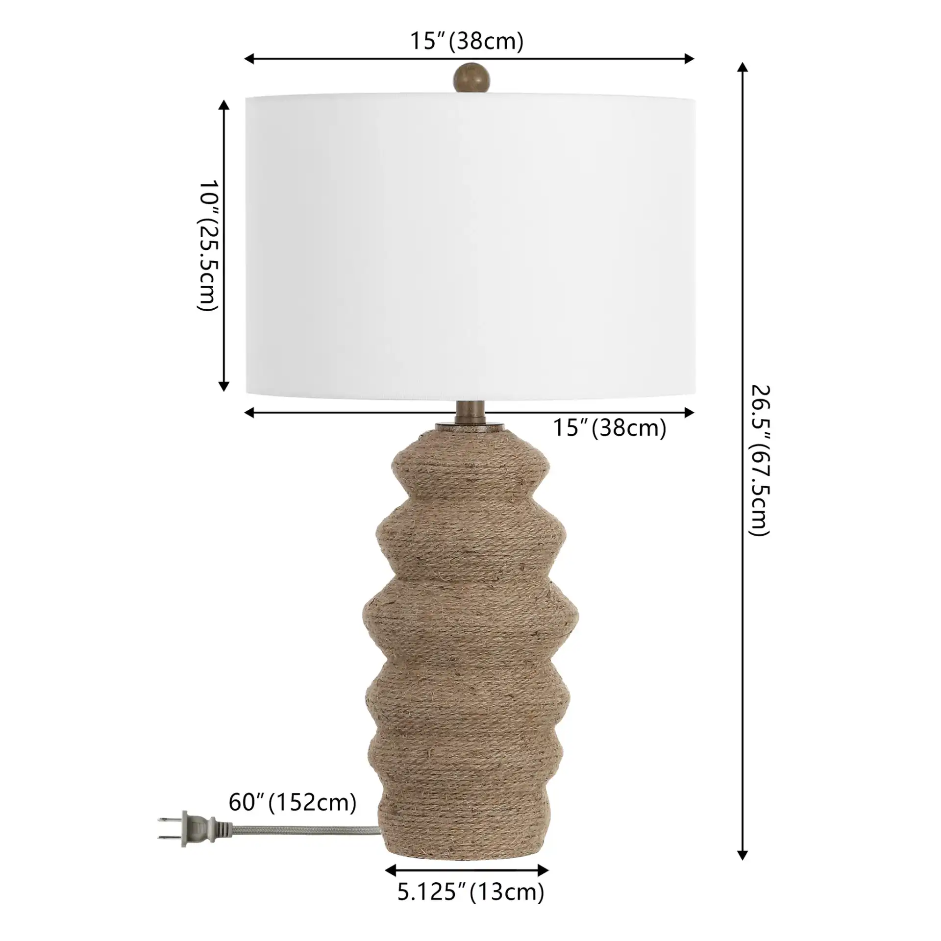 Paola Table Lamp in Natural, detail view