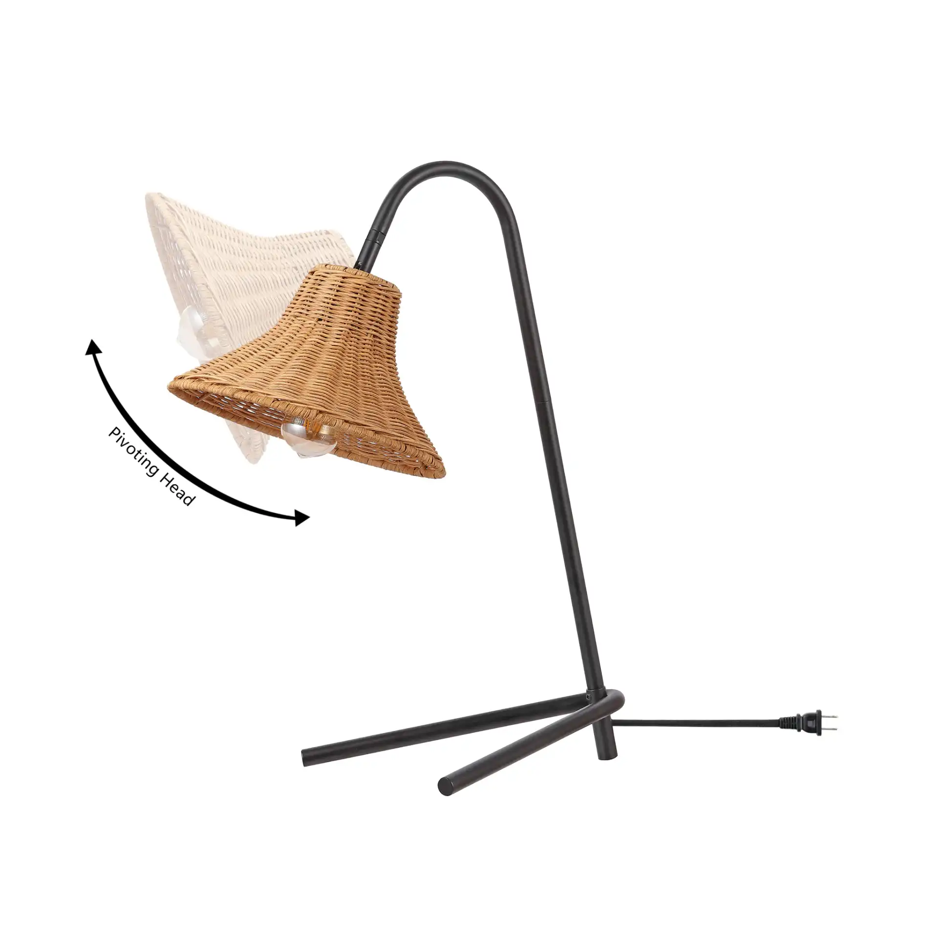 Cleo Table Lamp in Black / Natural in a styled room