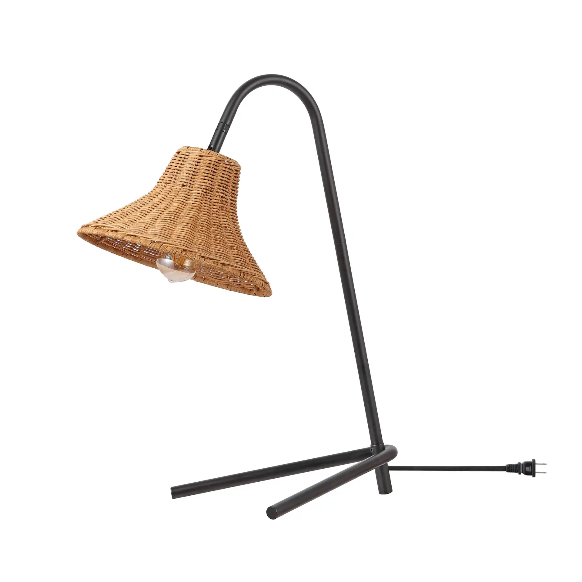 Cleo Table Lamp in Black / Natural, detail view