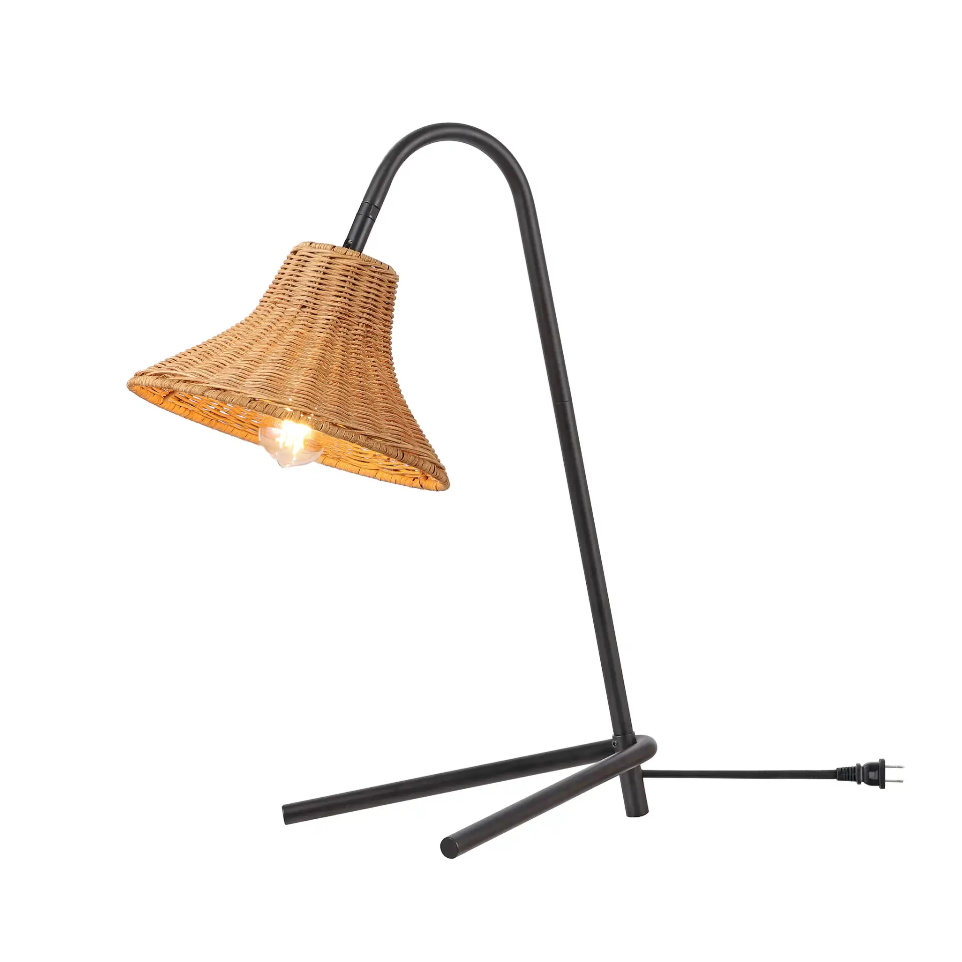 Cleo Table Lamp in Black / Natural