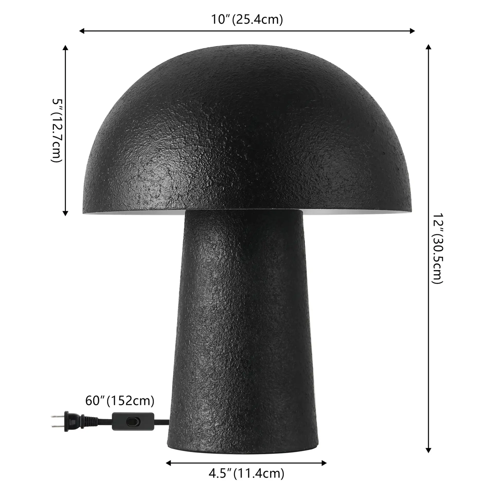 Kieza Table Lamp in Black, detail view
