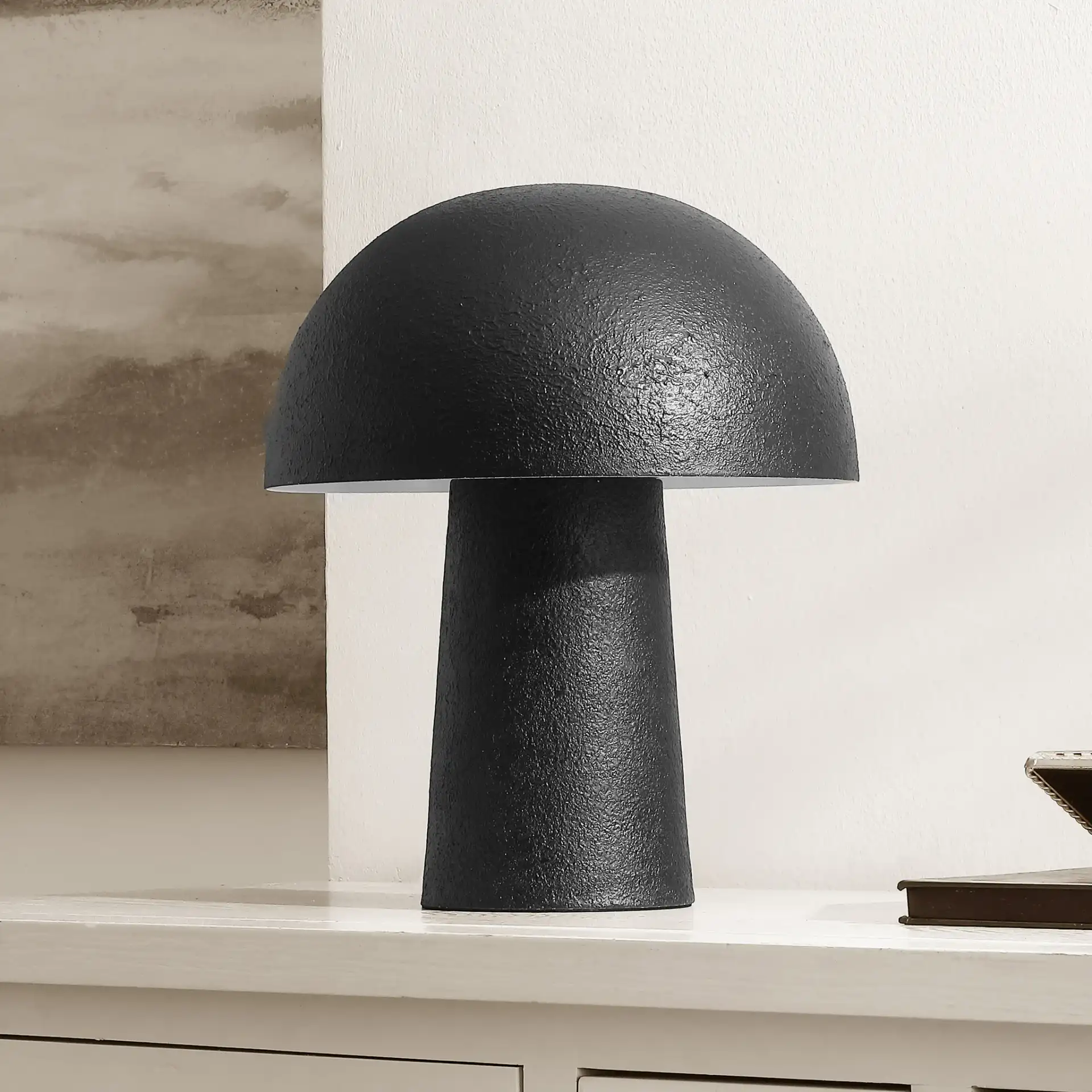 Kieza Table Lamp in Black in a styled room