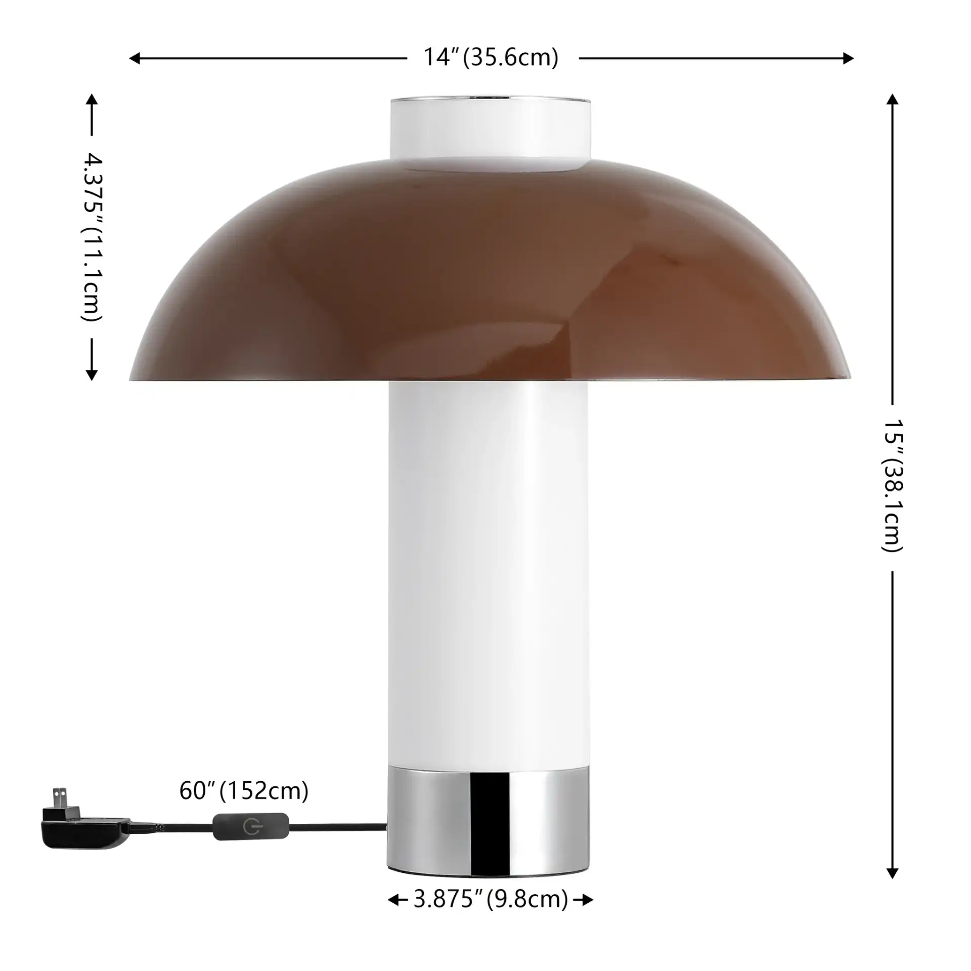 Nora Table Lamp in Coffee / White, detail view