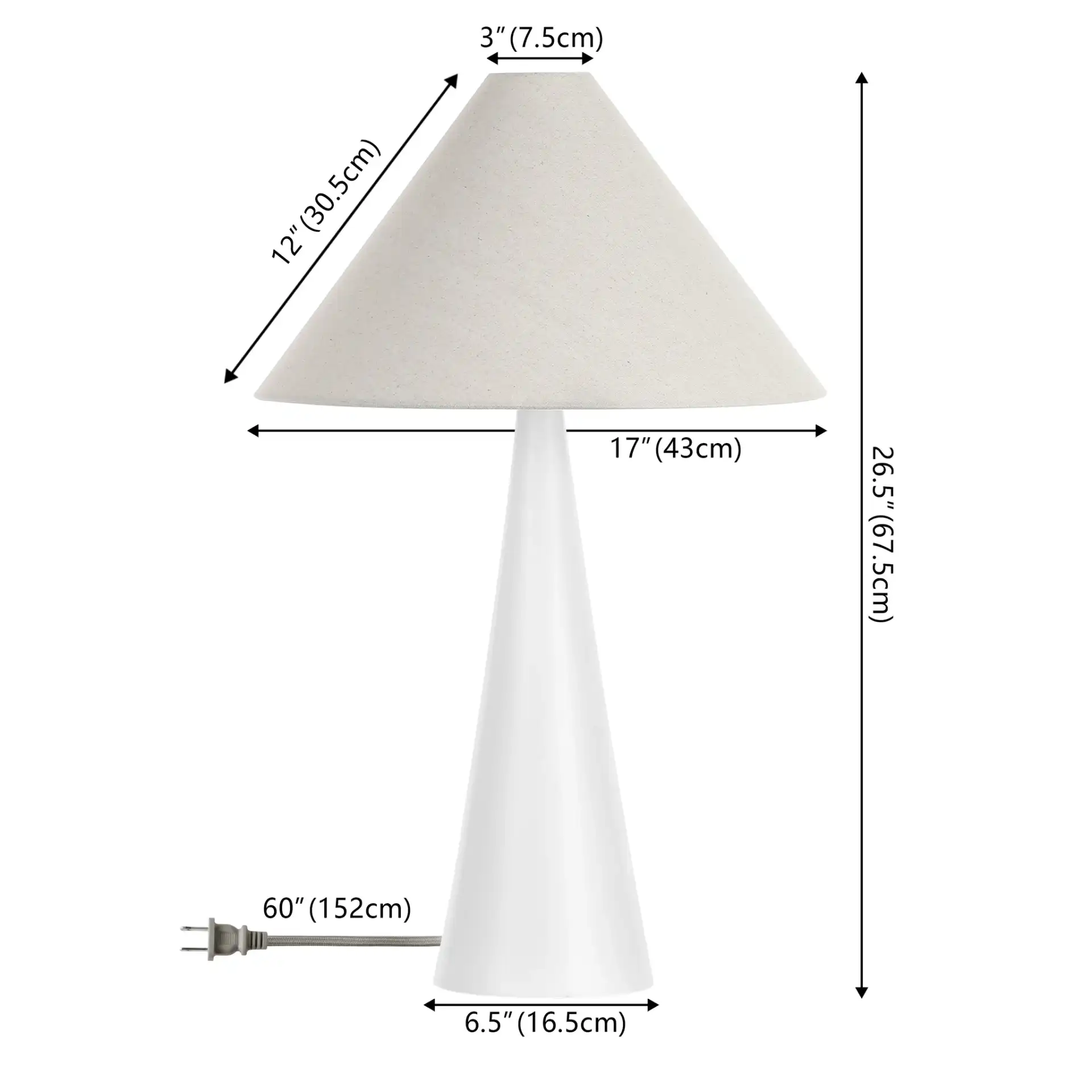 Kimora Table Lamp in White / Oatmeal, detail view