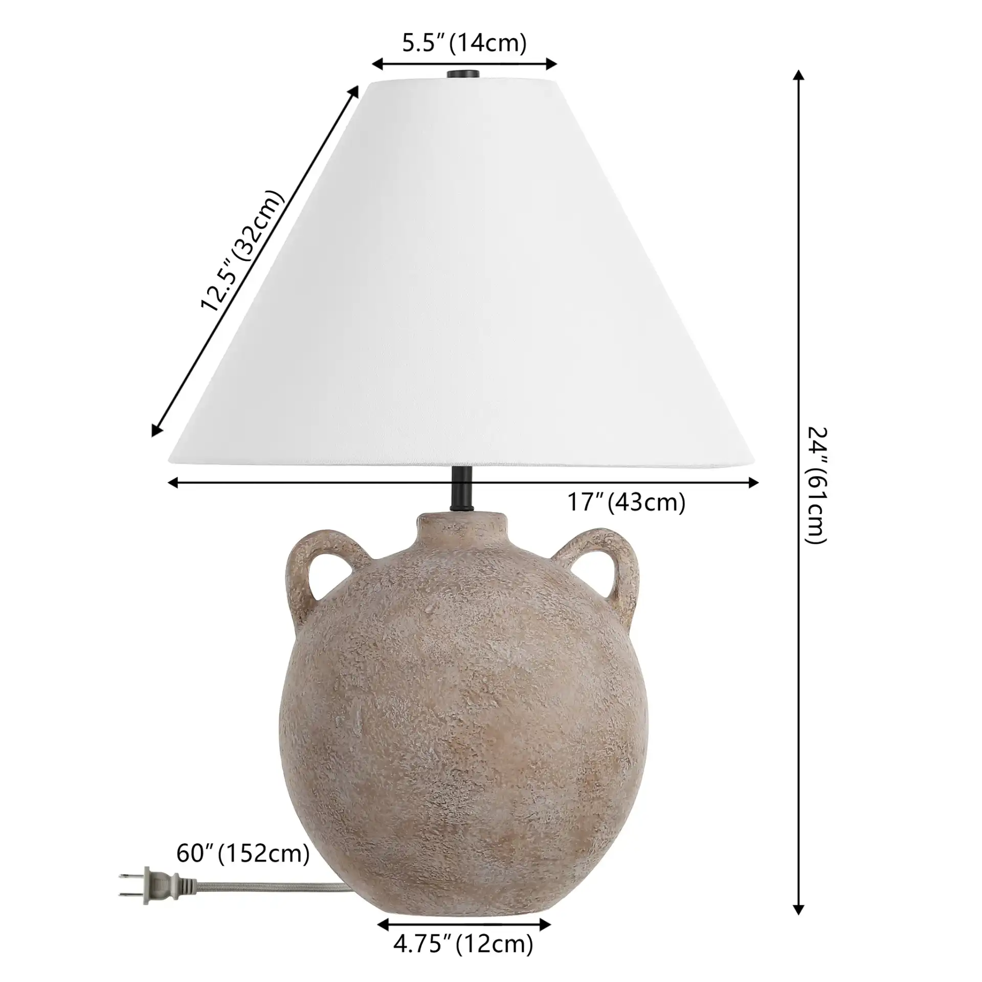 Soline Table Lamp in Antique Brown, detail view