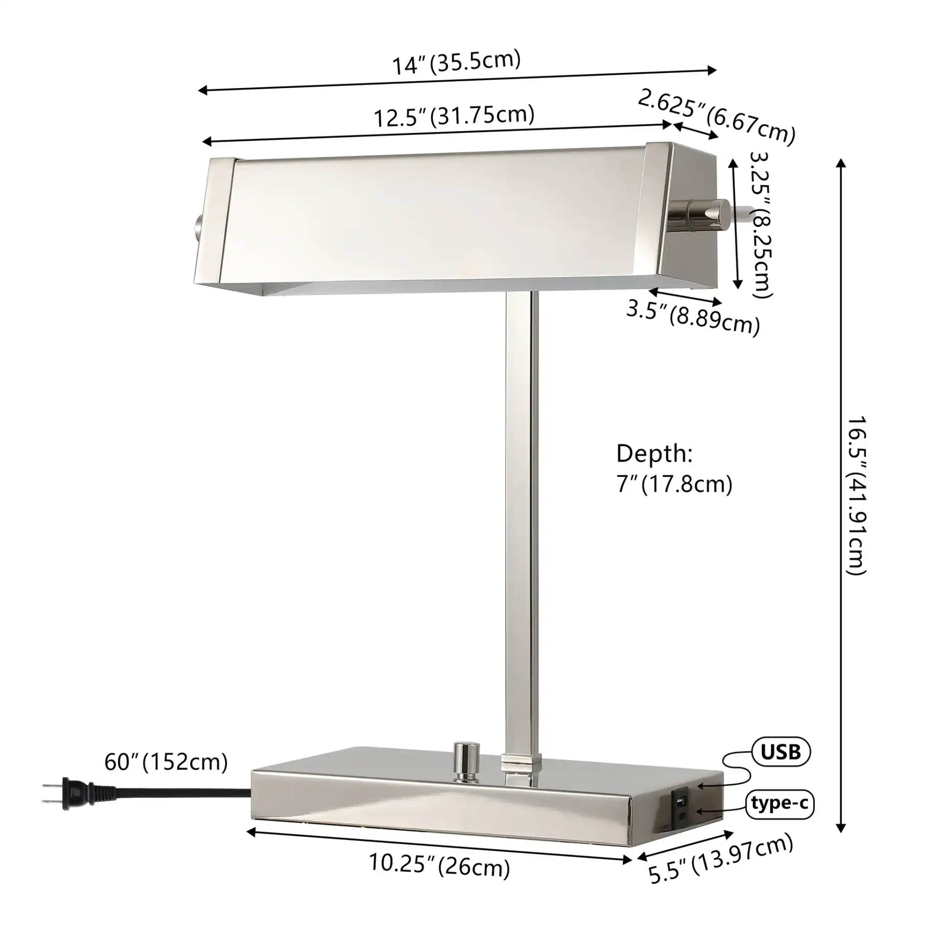 Rylan Table Lamp in Polished Nickel, detail view