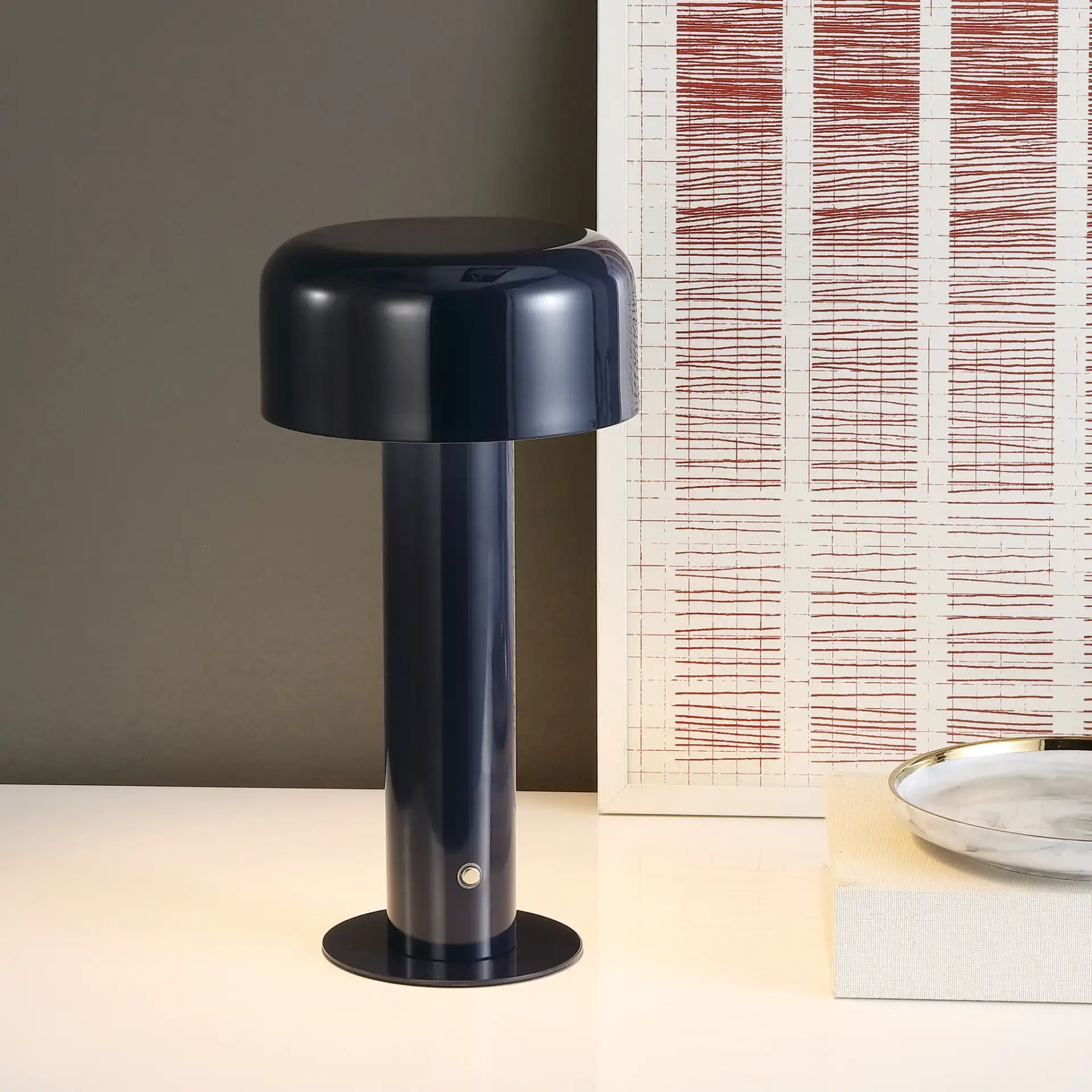 Bonny Table Lamp in Dark Blue in a styled room
