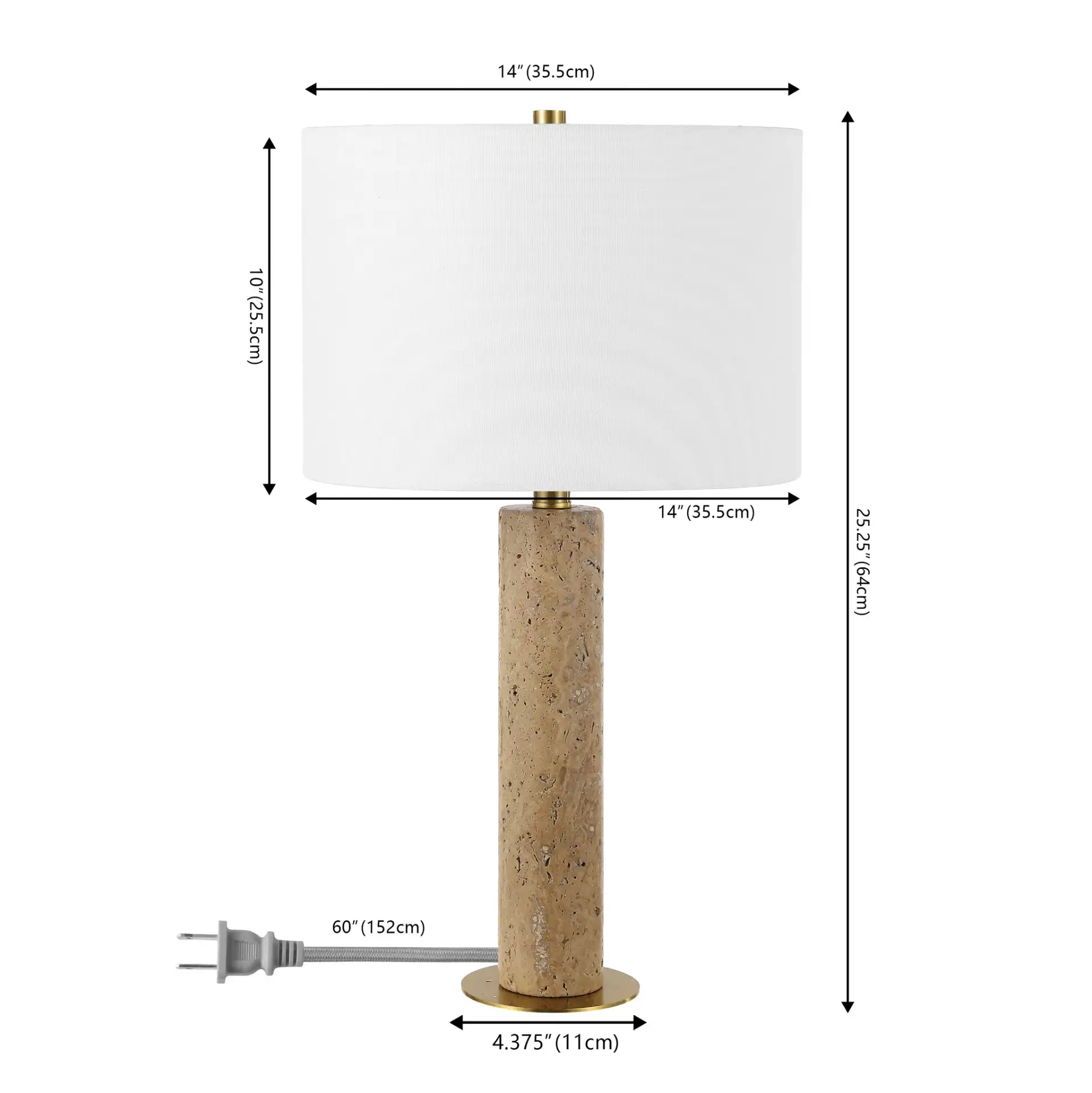 Dara Table Lamp in Beige, detail view