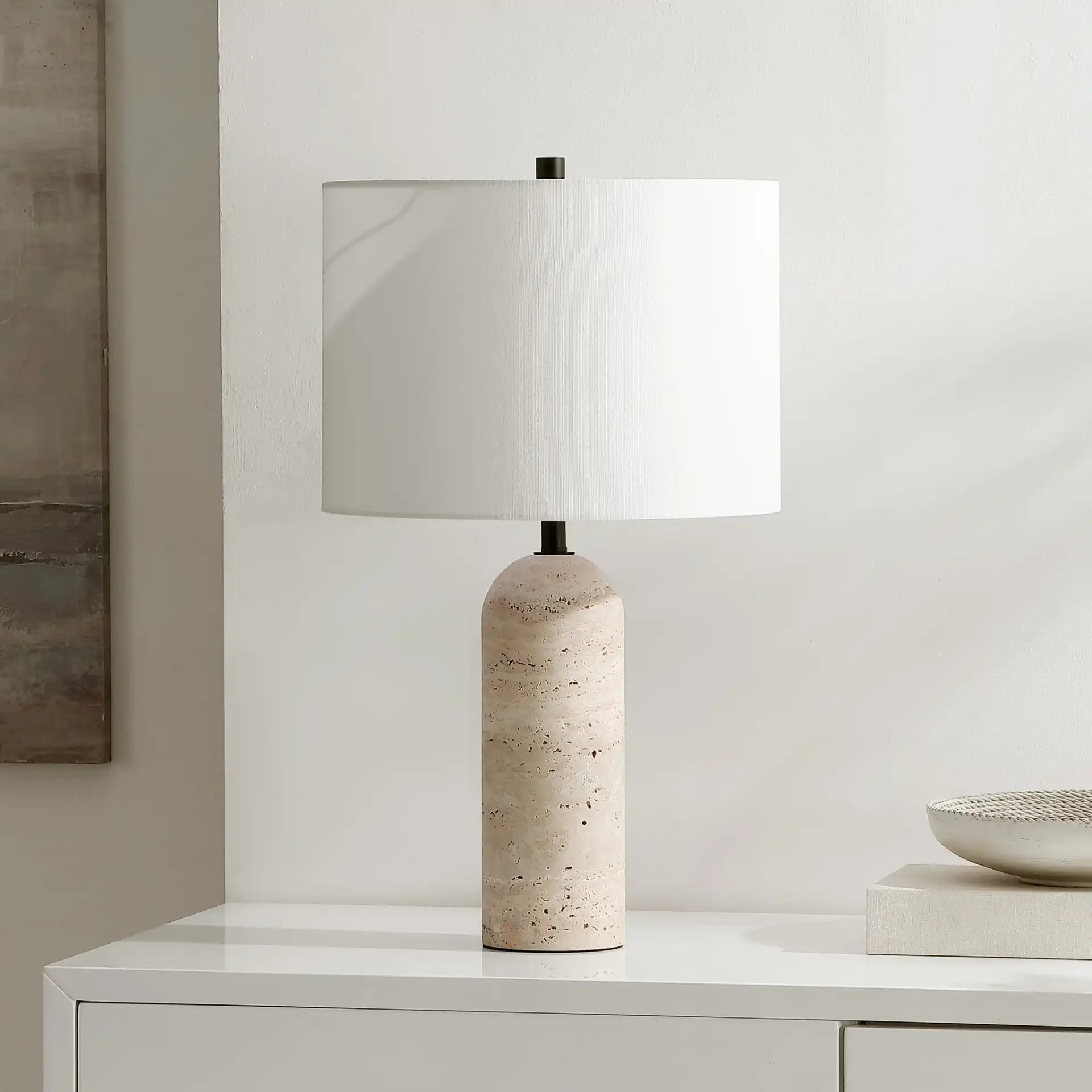 Jolene Table Lamp in Ivory in a styled room