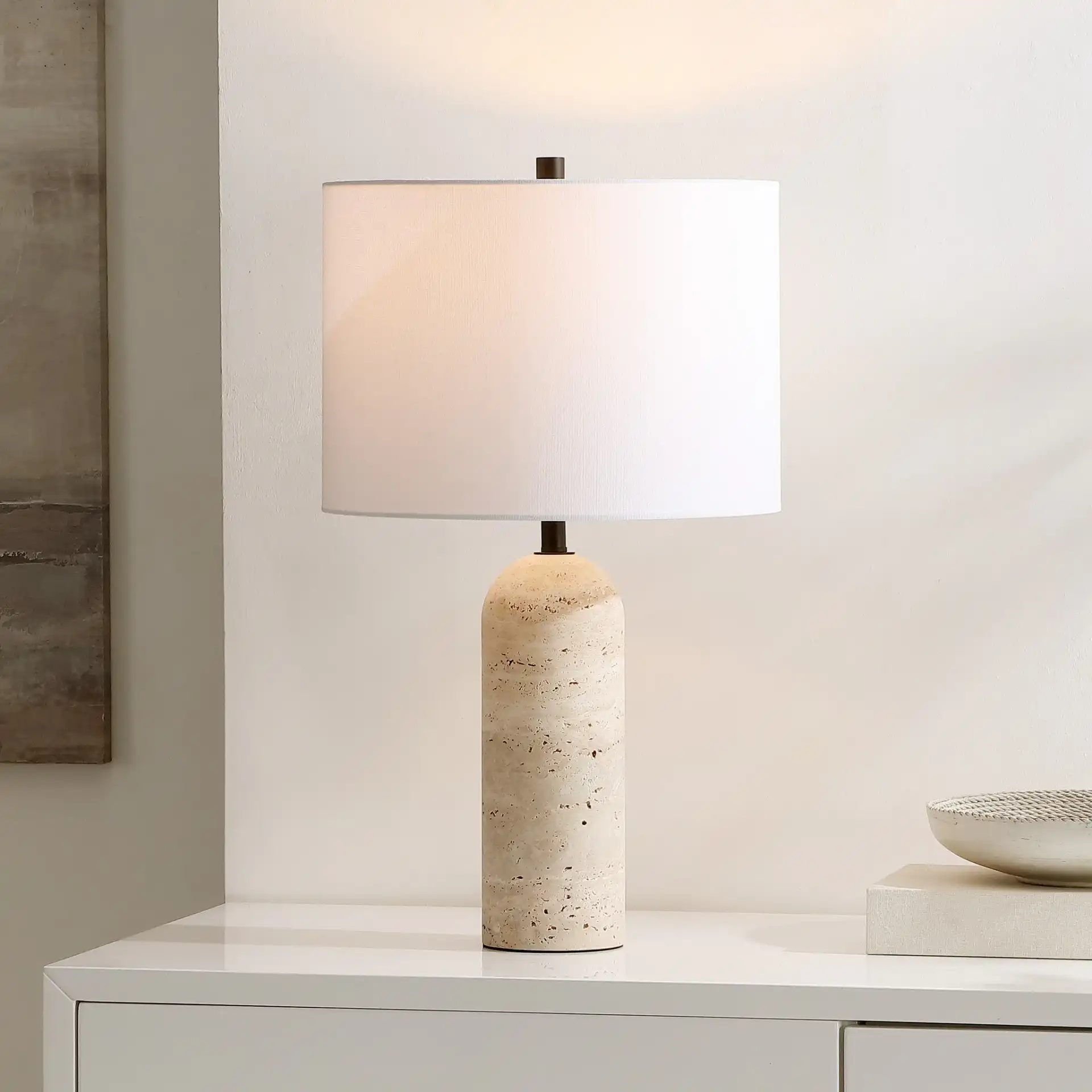 Jolene Table Lamp in Ivory in a styled room