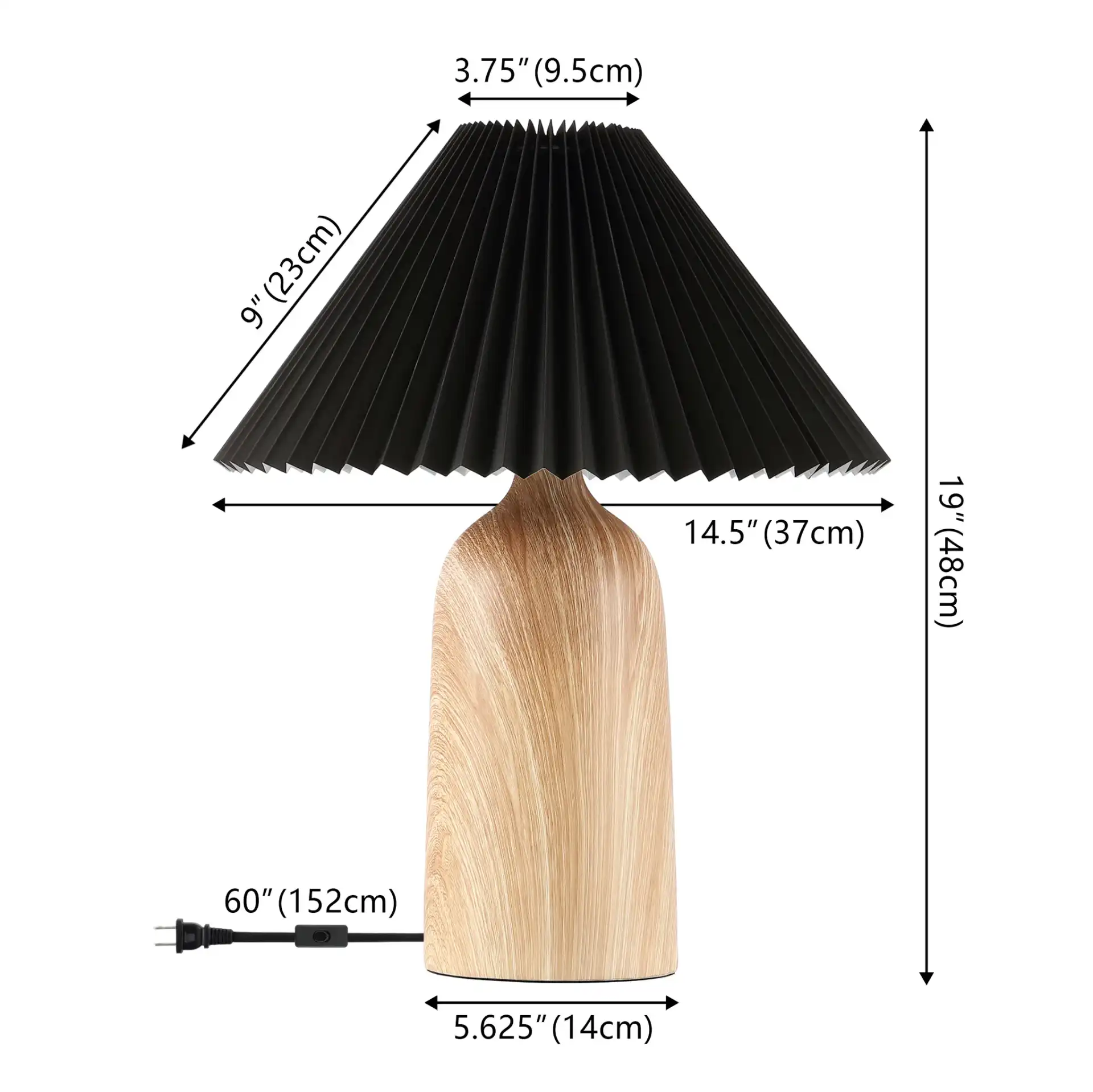 Fabi Table Lamp in Black / Natural, detail view