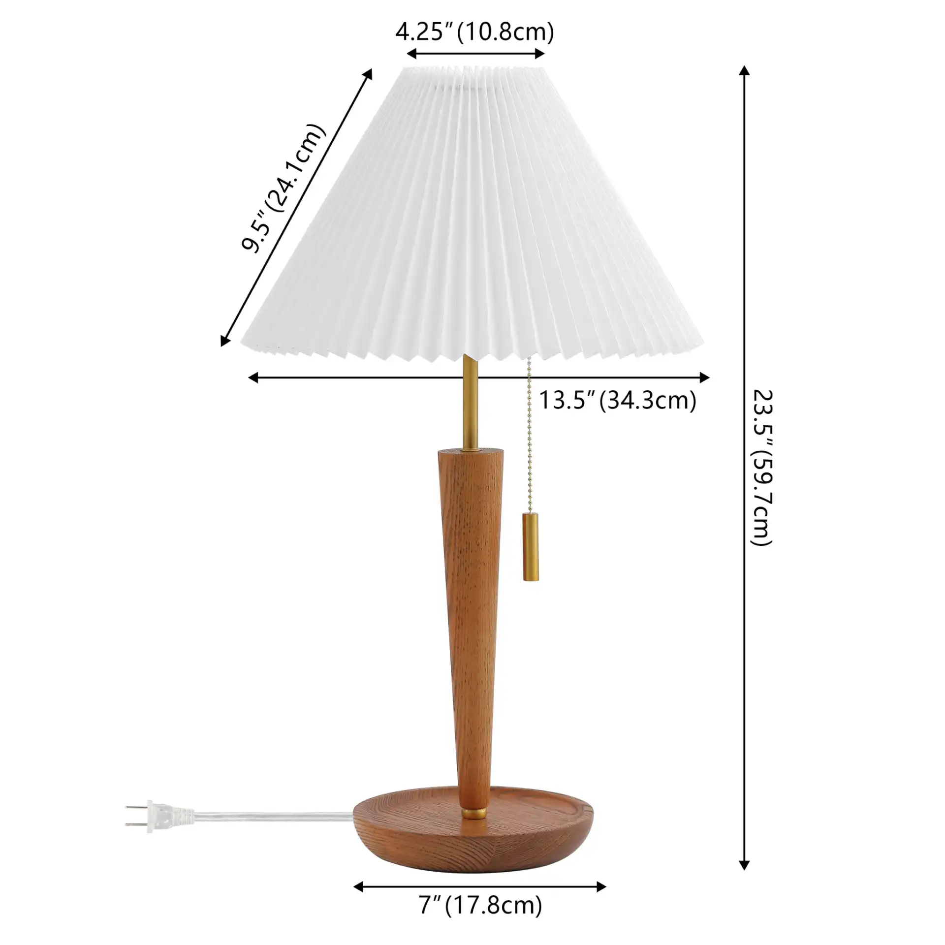 Ronny Table Lamp in Walnut / Brass, detail view
