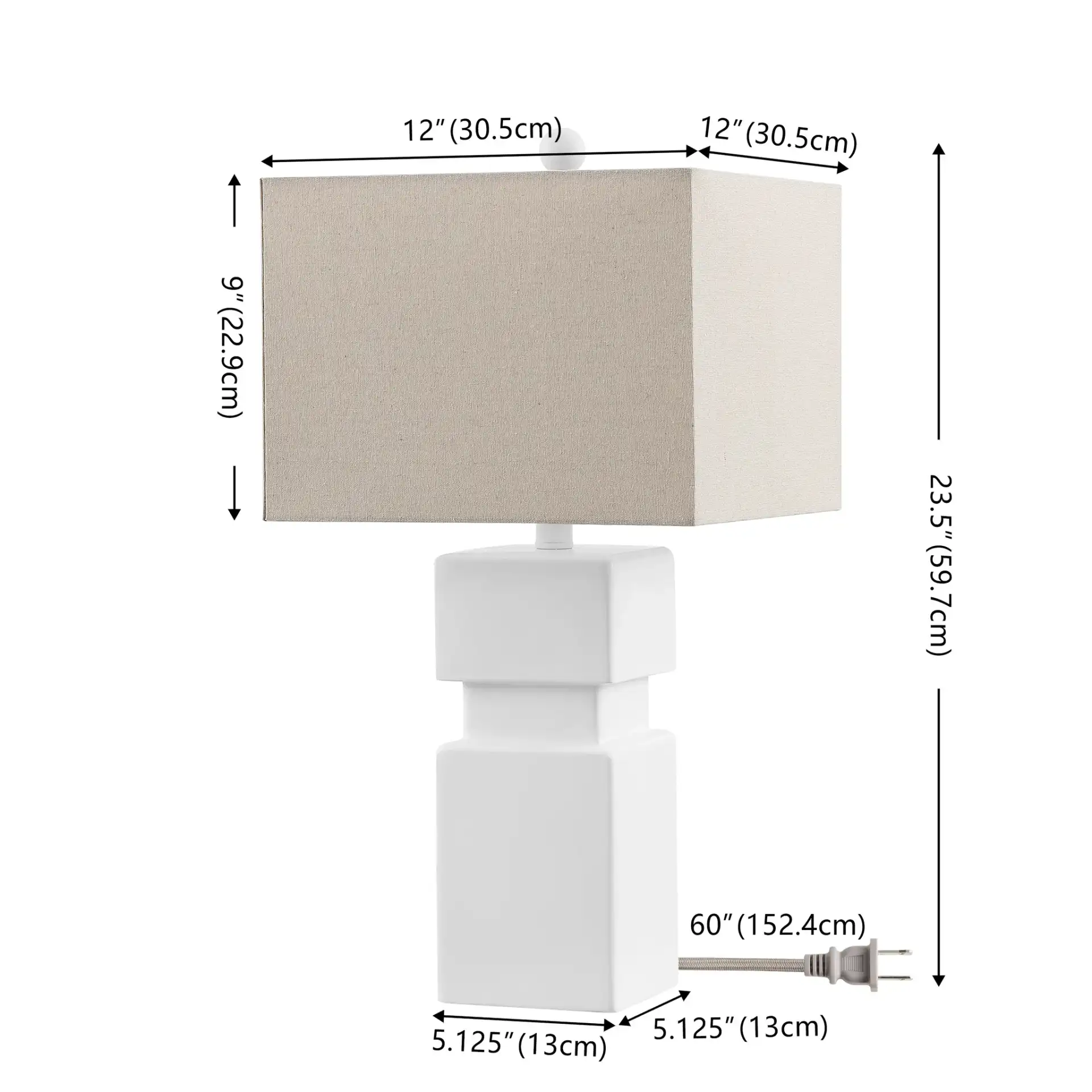 Ardra Table Lamp in White, detail view