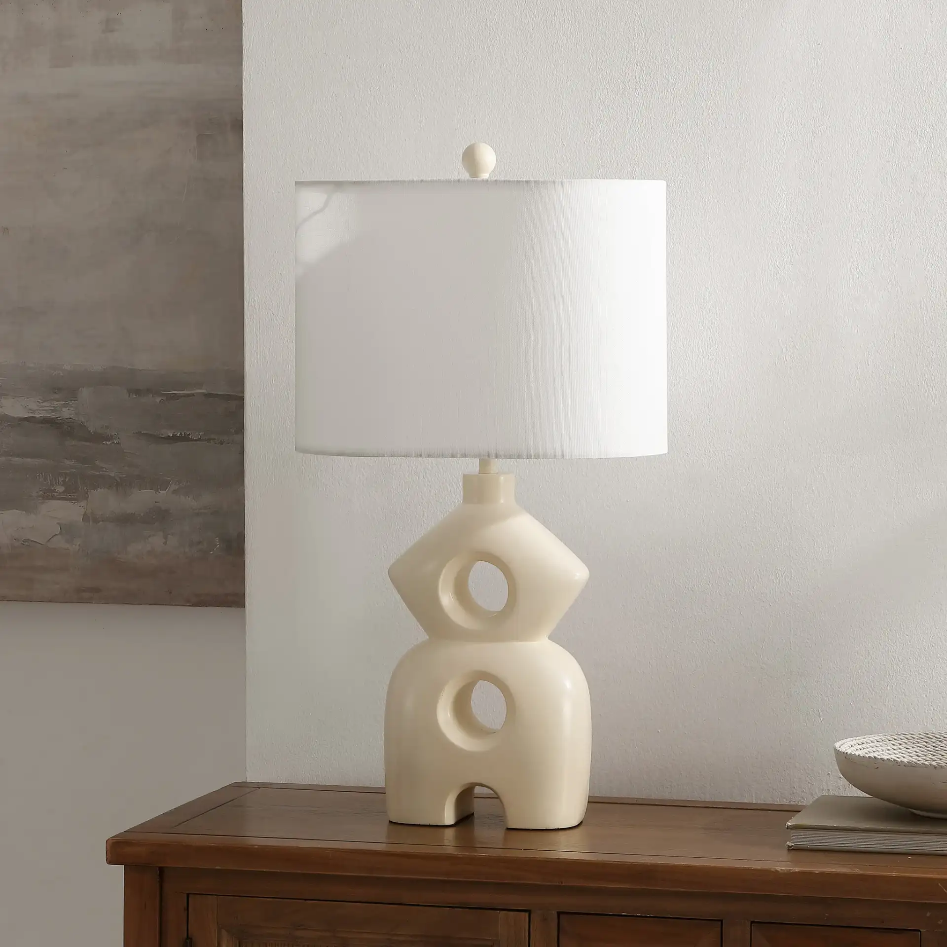 Era Table Lamp in Cream in a styled room
