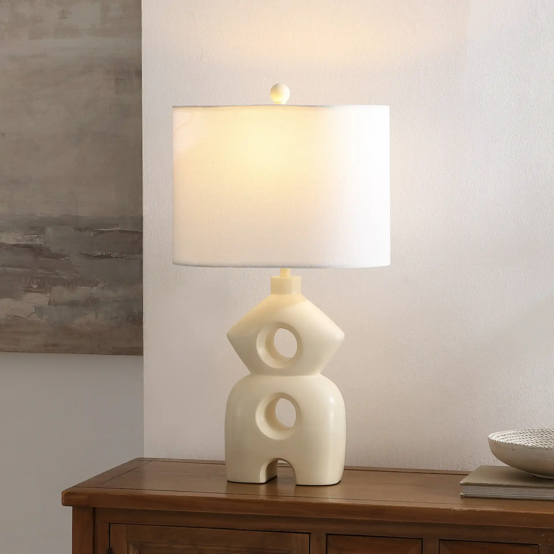 Era Table Lamp in Cream in a styled room