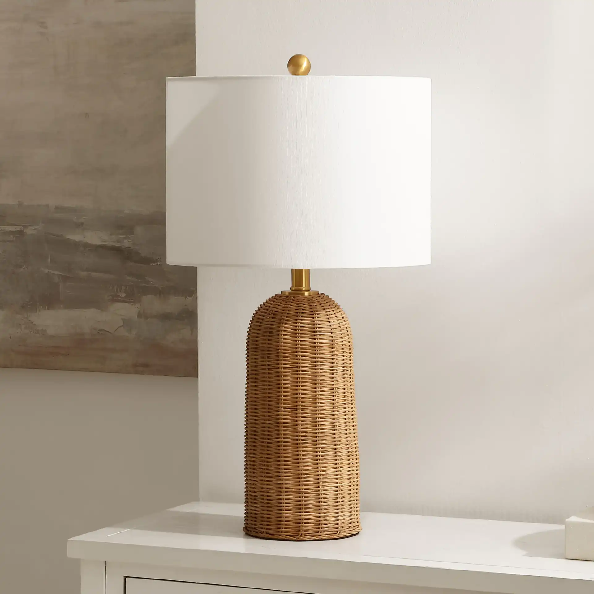 Anto Table Lamp in Natural / Brass in a styled room